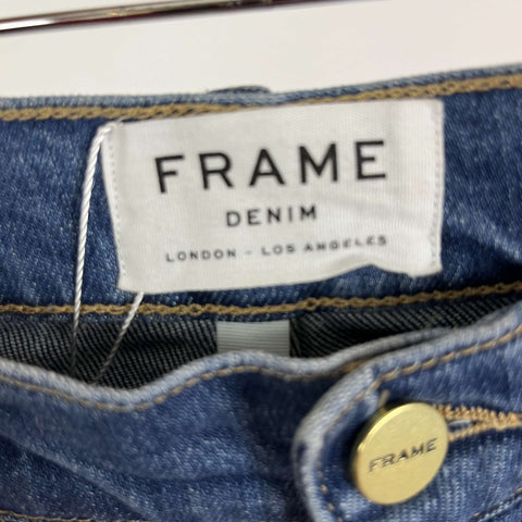 Frame Light Wash Crop Jeans XXS
