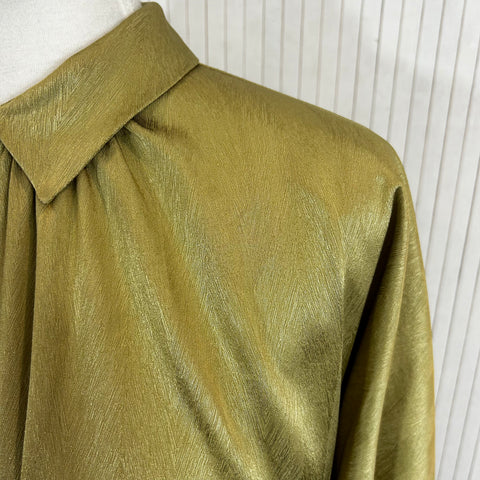 Masscob New Chartreuse Scored Stretch Silk Shirt XS/S/M