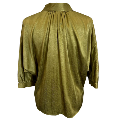 Masscob New Chartreuse Scored Stretch Silk Shirt XS/S/M