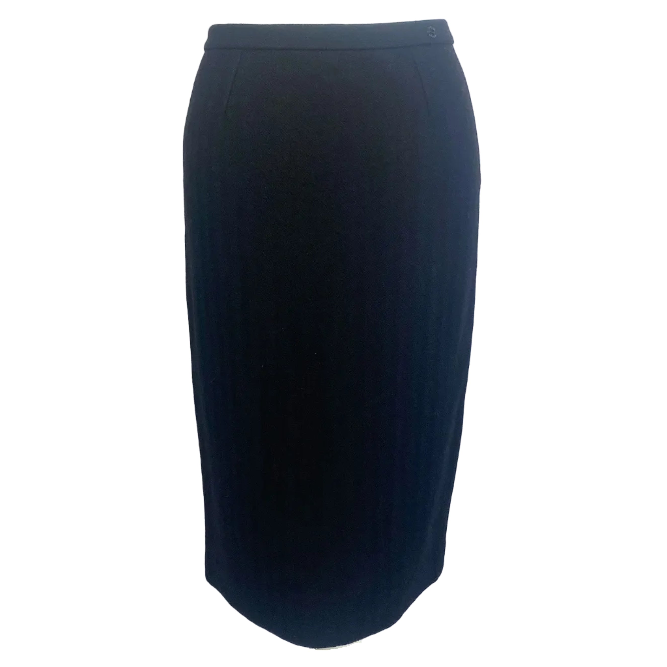 Gucci Black Herringbone Wool Pencil Skirt S