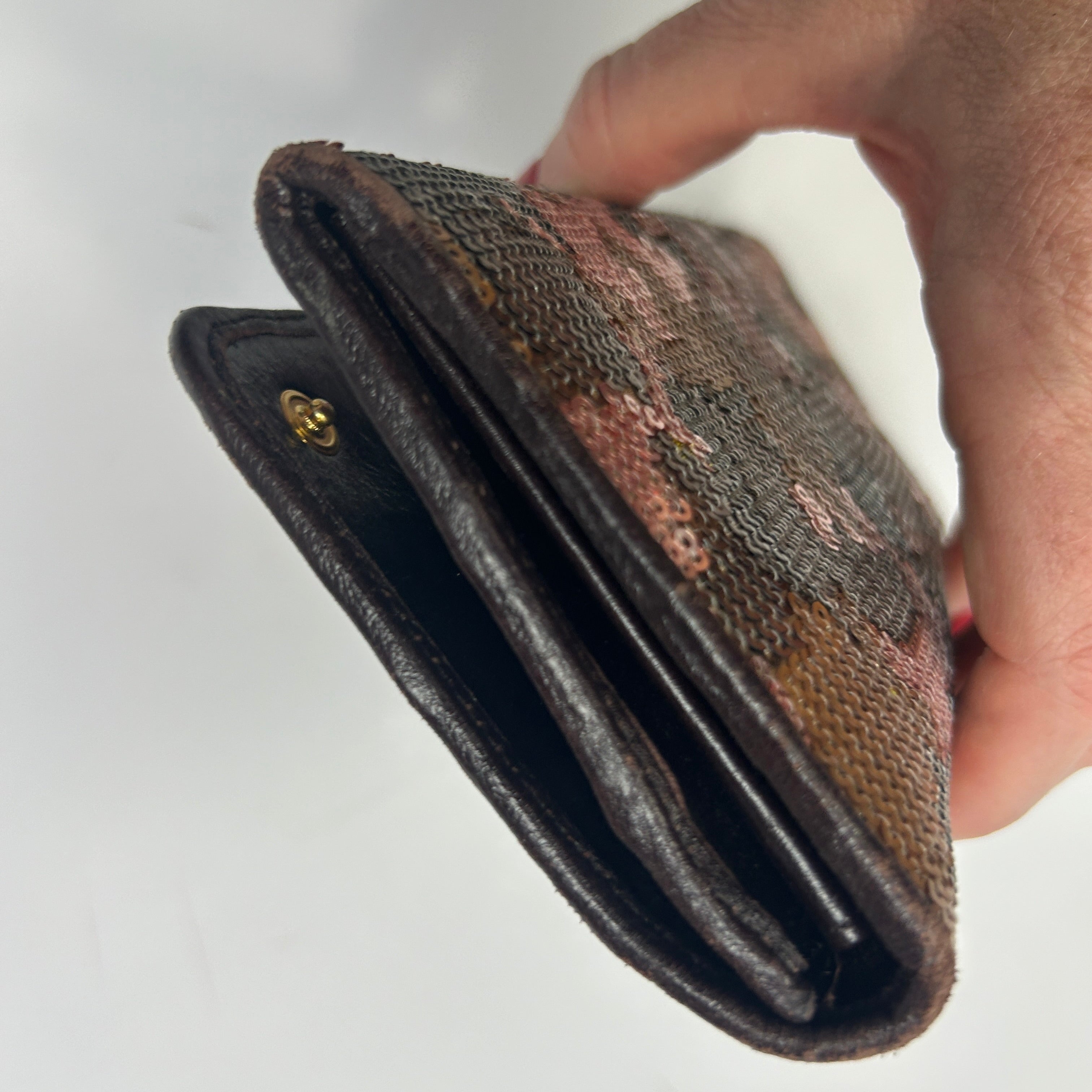 Prada Copper & Nude Sequin Camo Clutch Bag