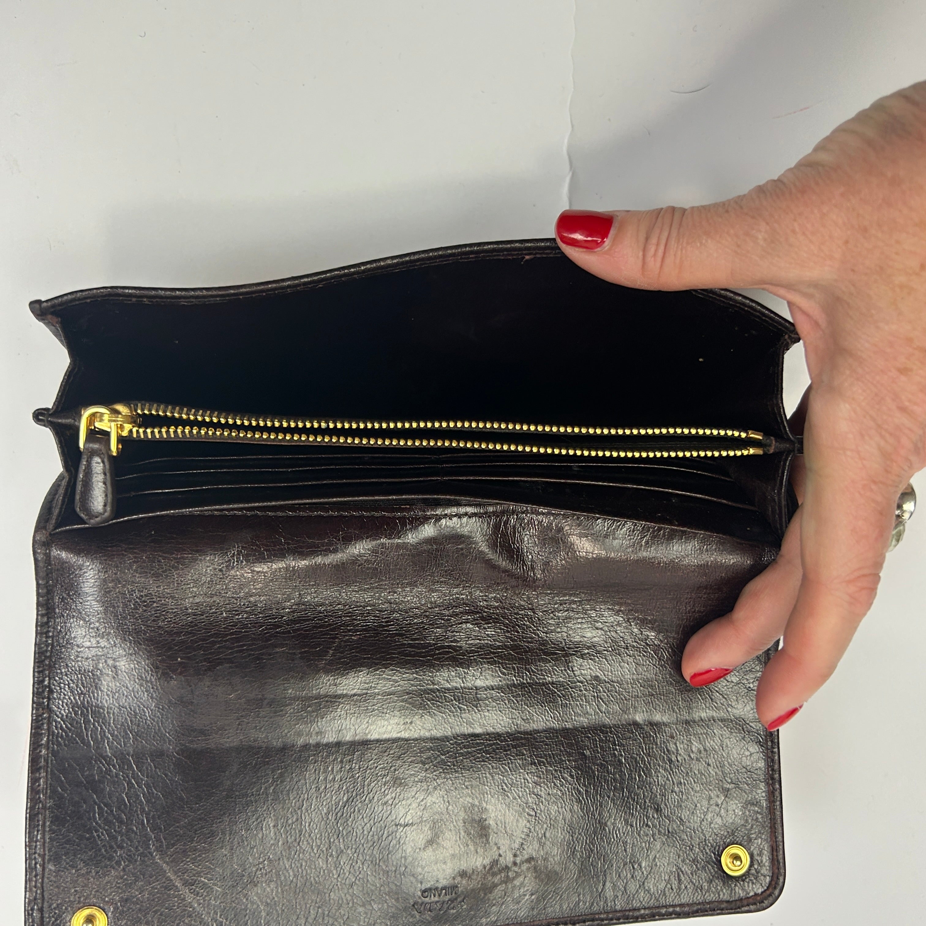 Prada Copper & Nude Sequin Camo Clutch Bag