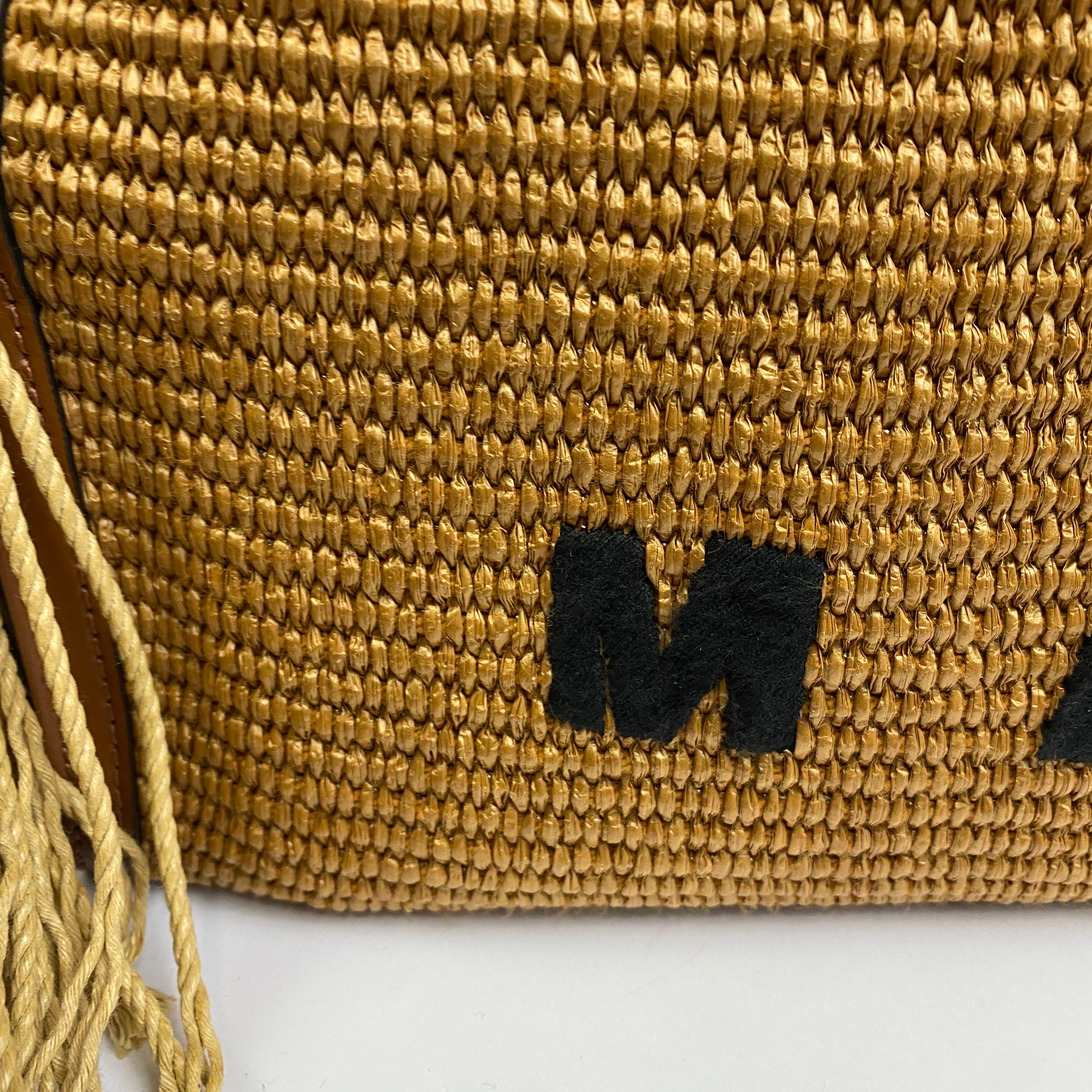 Marni Large Natural Fringed Marcel Raffia Tote Bag