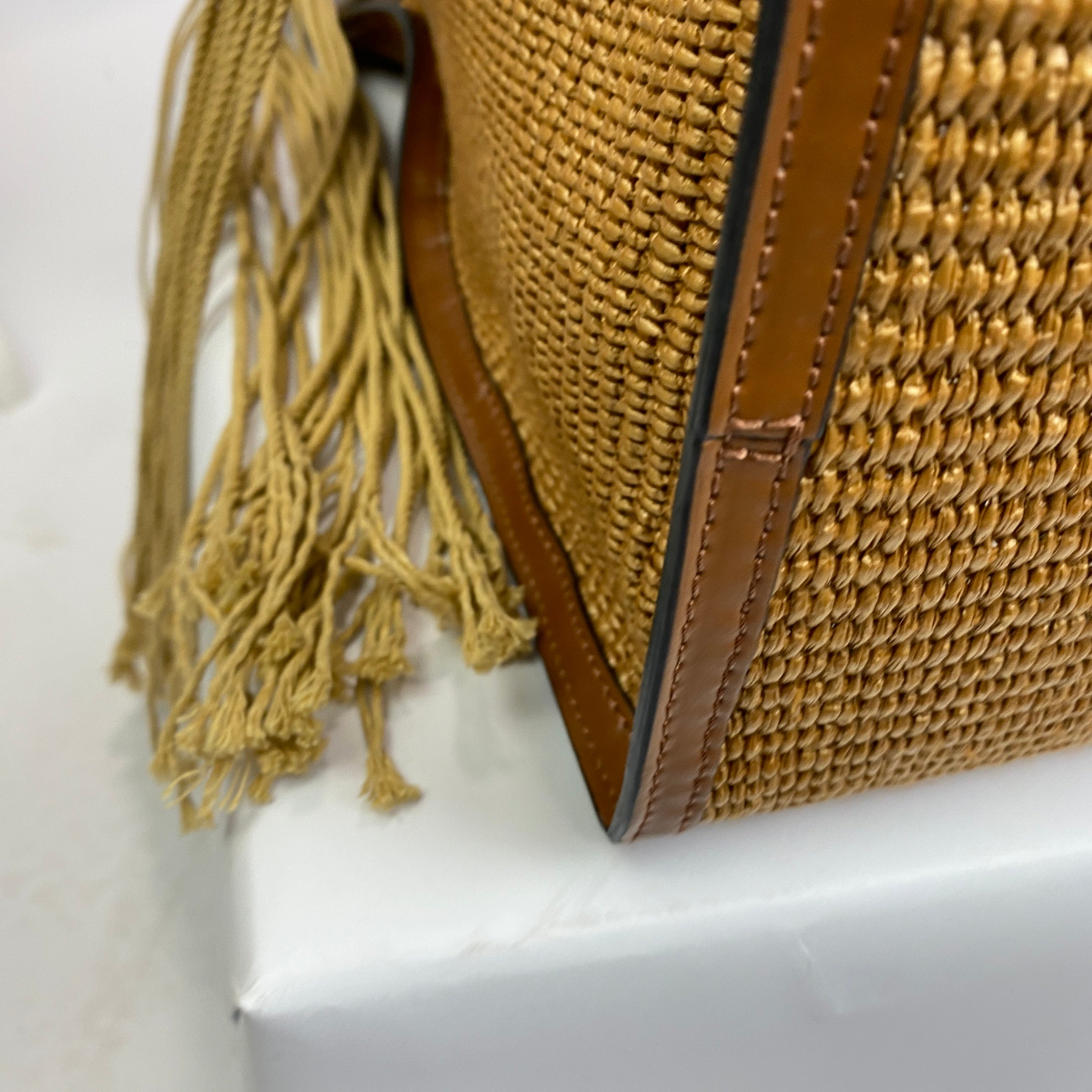 Marni Large Natural Fringed Marcel Raffia Tote Bag