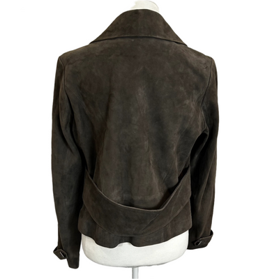 Jaeger Smoke Grey Suede Double Breasted Jacket M