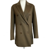 Joseph £855 Cocoa Double Faced Cashmere Mix Cadyn Coat XXS/XS