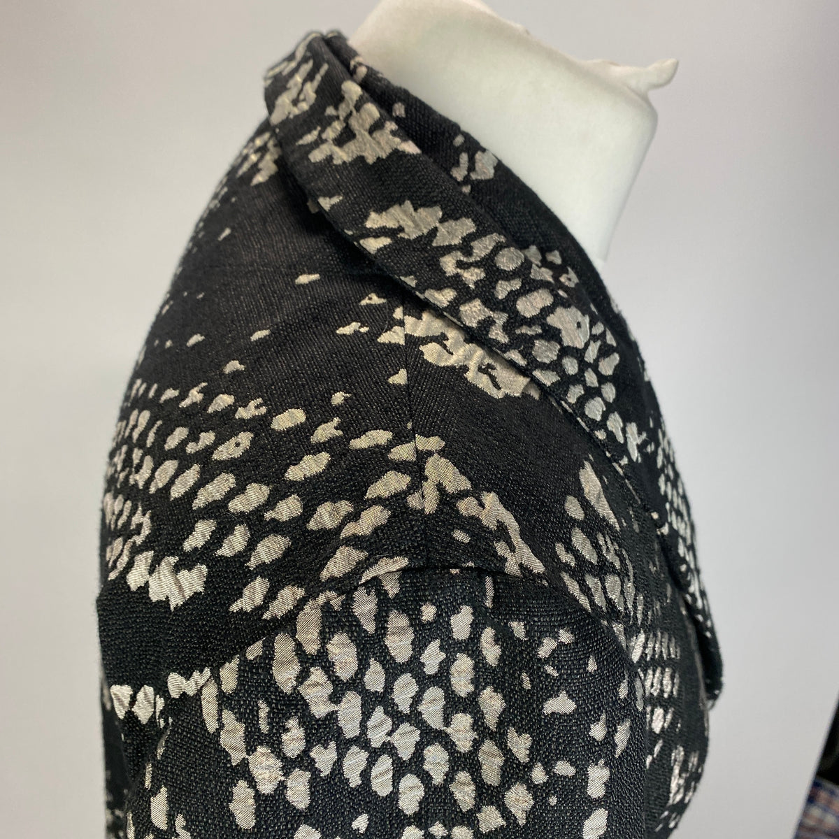 Issey Miyake £1100 Black & Pewter Jacquard Jacket S