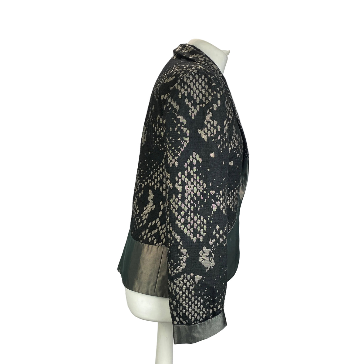Issey Miyake £1100 Black & Pewter Jacquard Jacket S