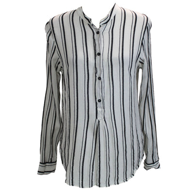 Isabel Marant Monochrome Stripe Collarless Shirt S