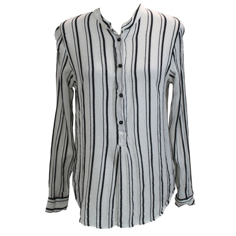 Isabel Marant_Monochrome Stripe Collarless Shirt_F38
