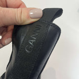 Ganni £345 Black Leather Platform Chelsea Boots 39