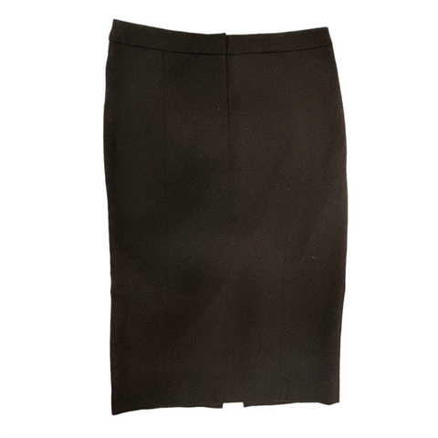 Joseph Deep Chocolate Ribbed Wool Suiting Skirt XS