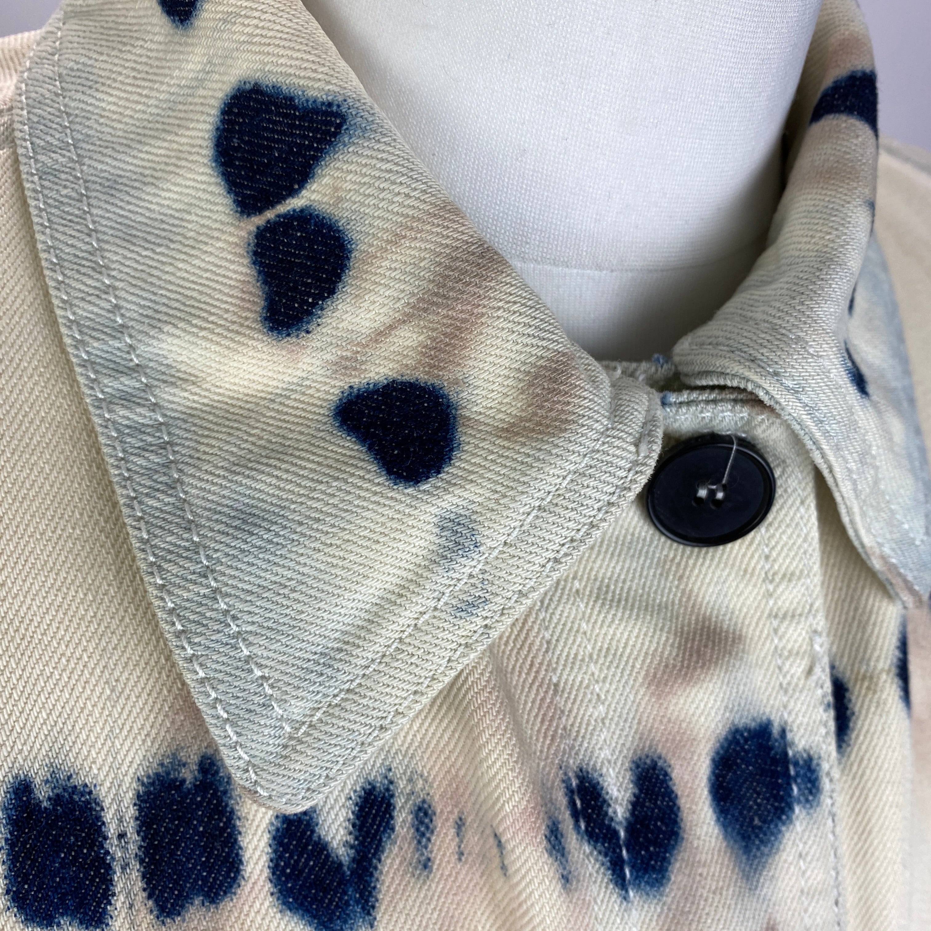 Christian Dior Cream Tie Dye Denim Workman's Jacket XS