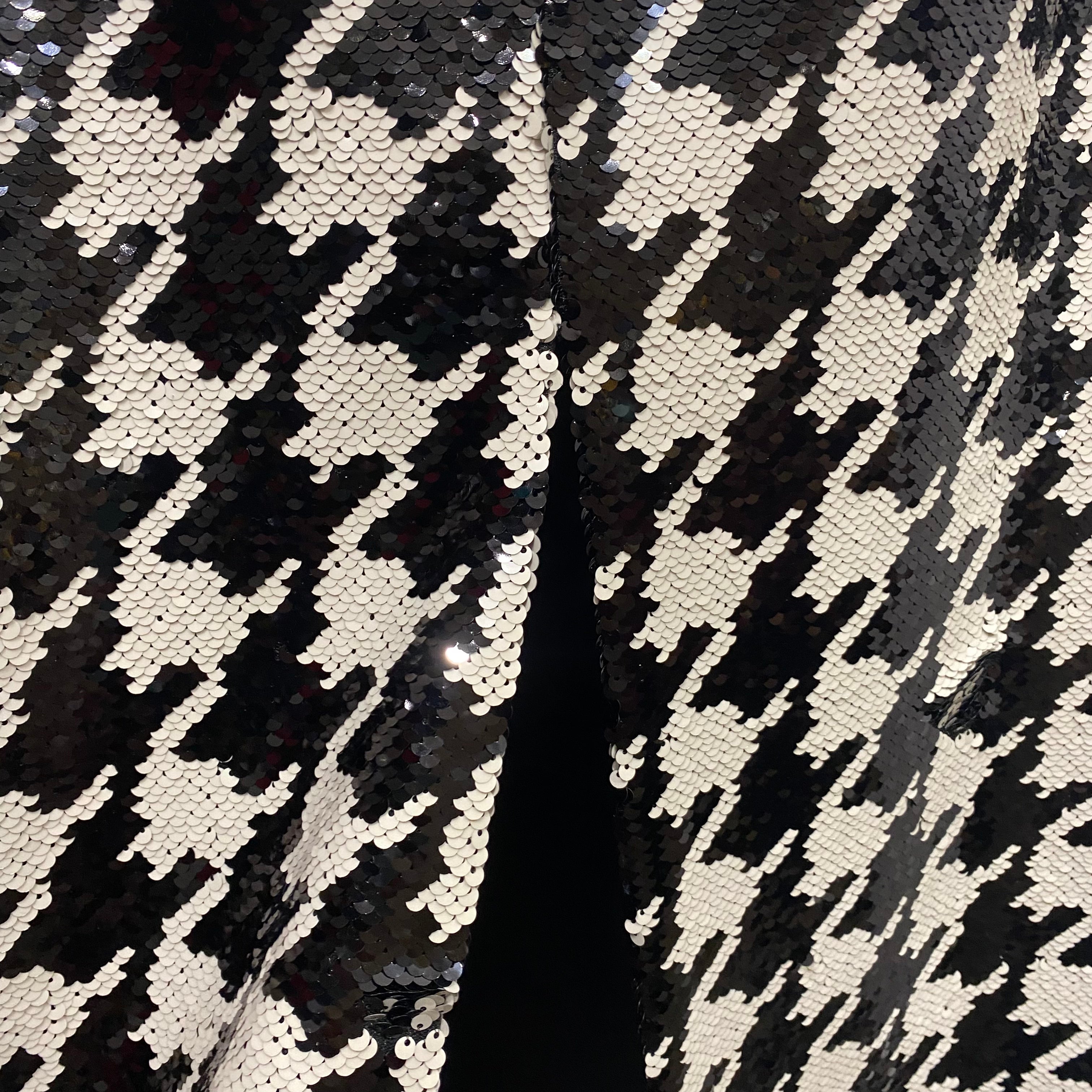 Wiggy Kit Black & Ivory Fishscale Sequin Maxi Skirt L