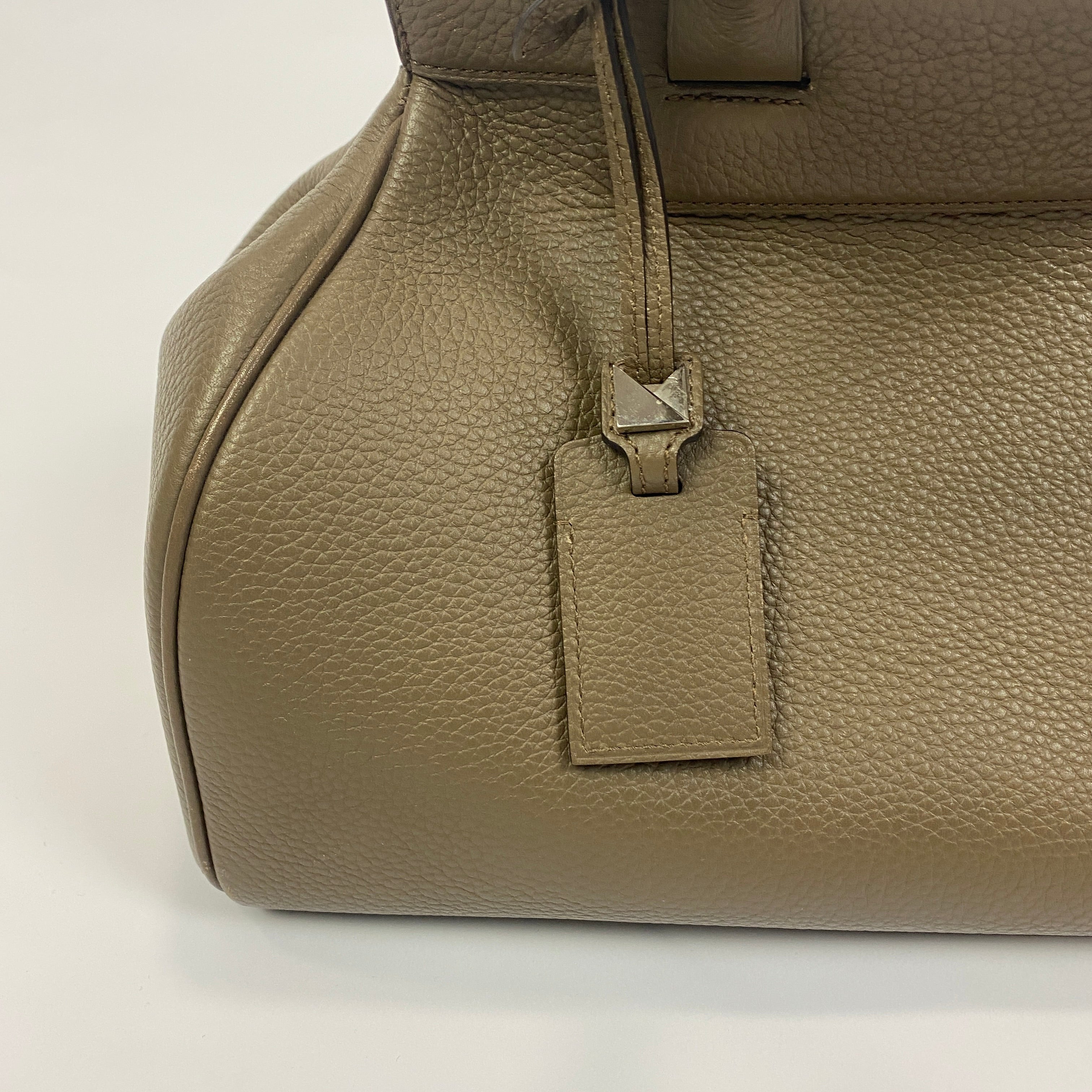 Moynat Taupe Pauline PM Leather Bowling Bag