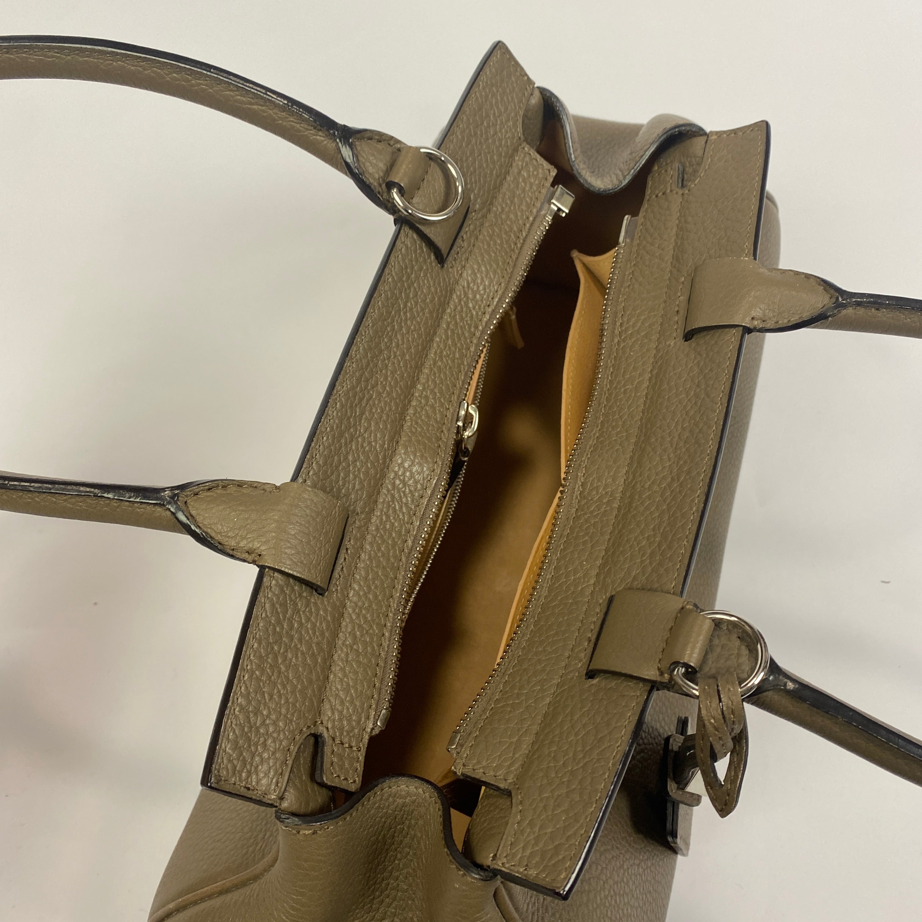 Moynat Taupe Pauline PM Leather Bowling Bag