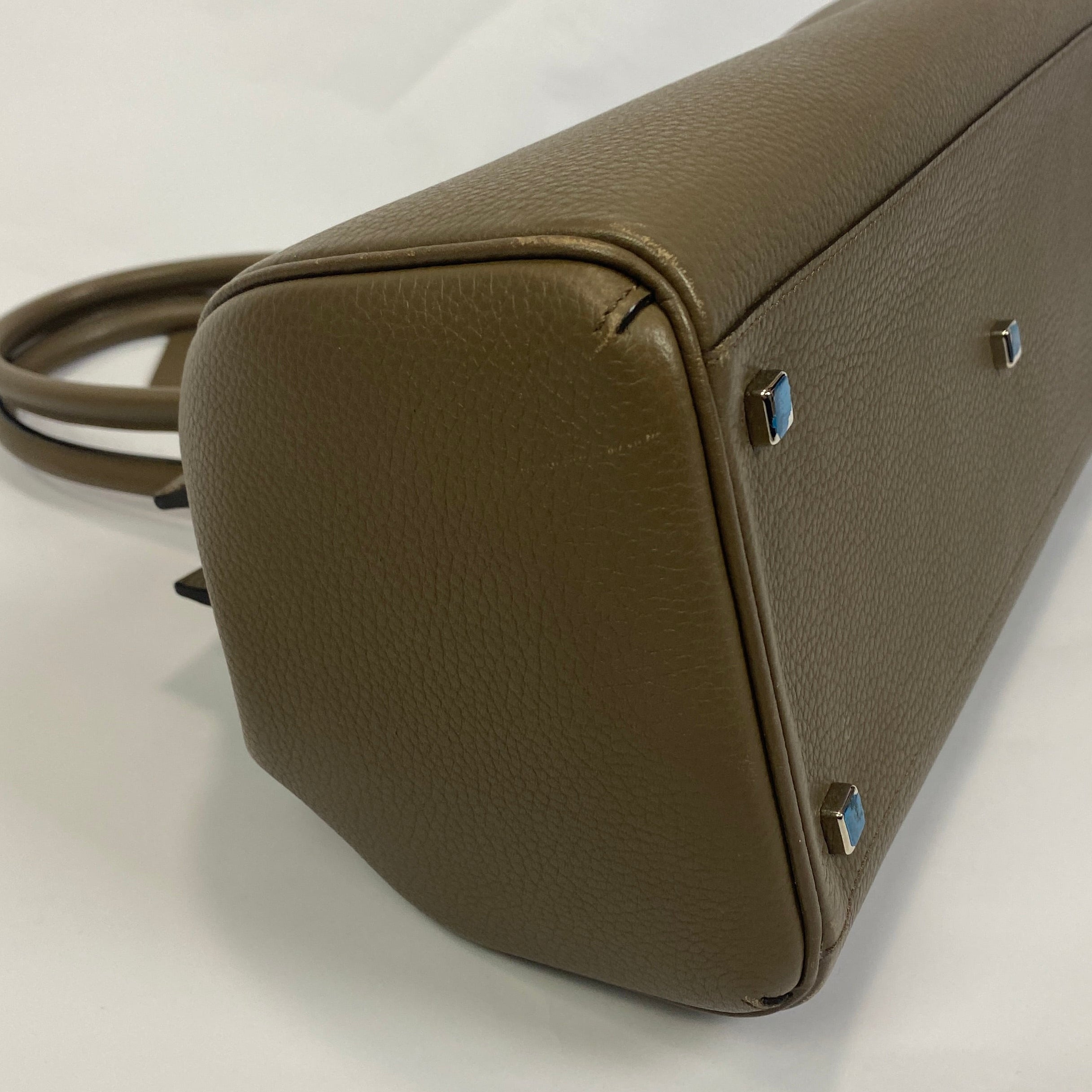 Moynat Taupe Pauline PM Leather Bowling Bag