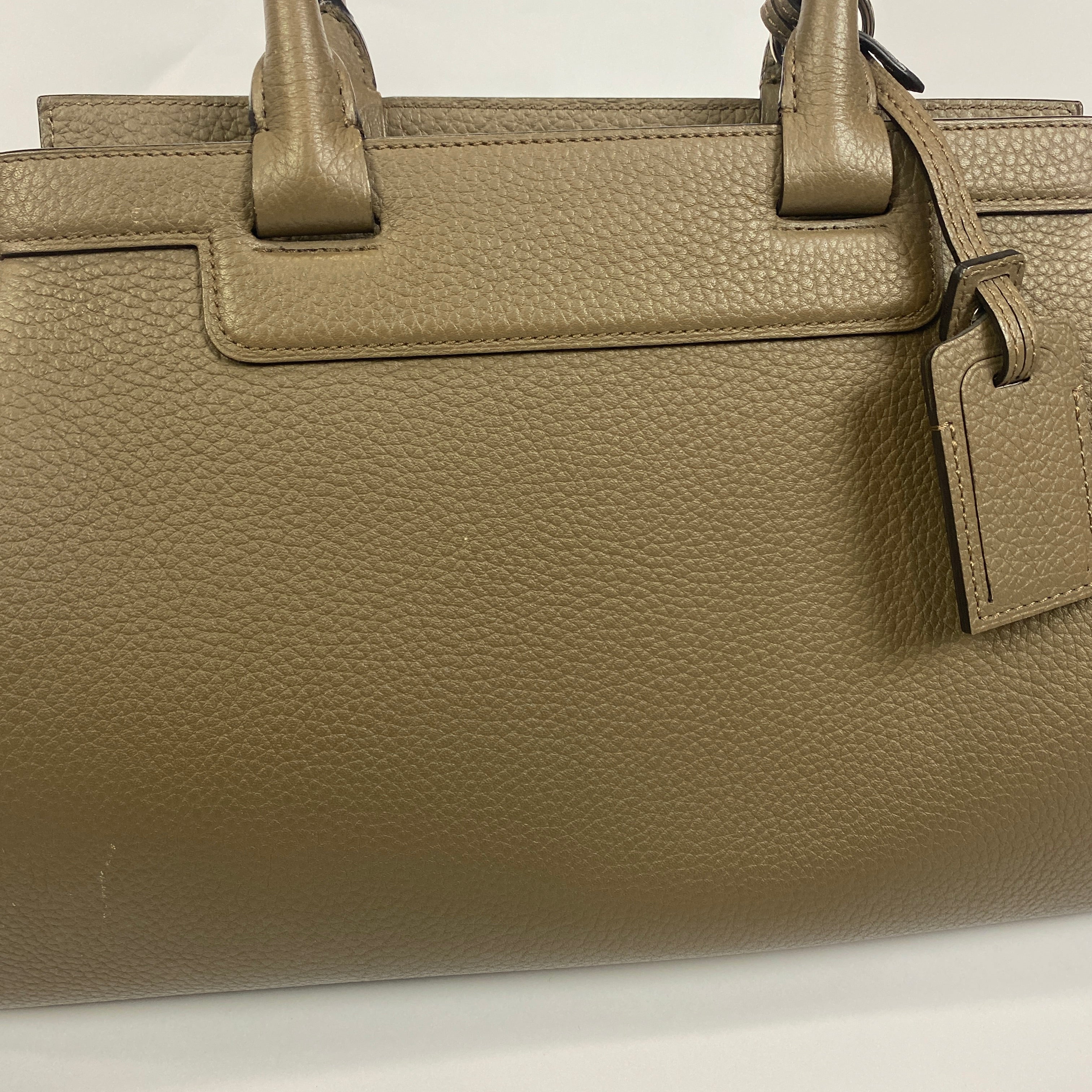 Moynat Taupe Pauline PM Leather Bowling Bag