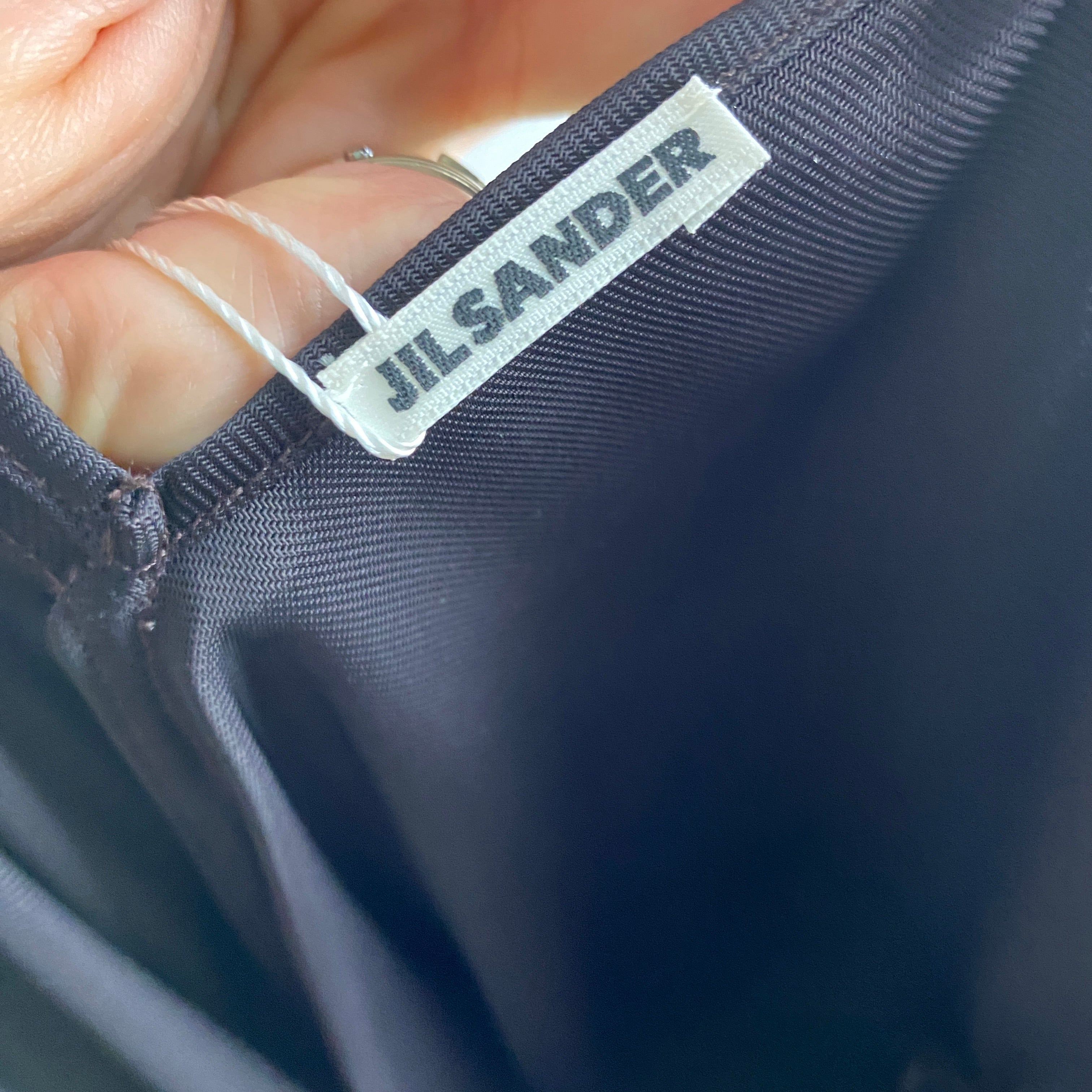 Jil Sander New Black Satin Handkerchief Hem Slip Dress XS