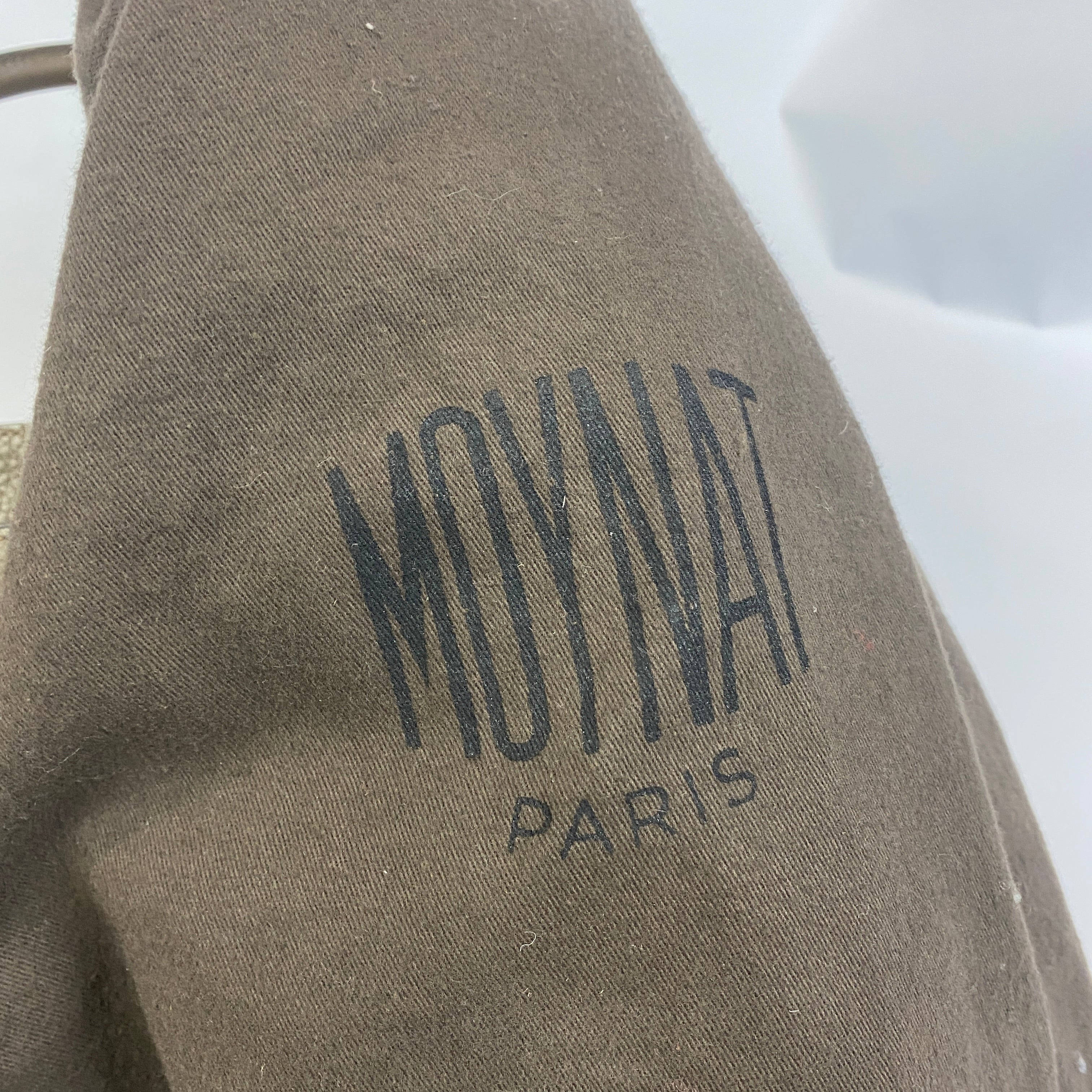 Moynat Taupe Pauline PM Leather Bowling Bag