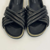 Isabel Marant Etoile Black Padded Leather Flatbed Sandals 37