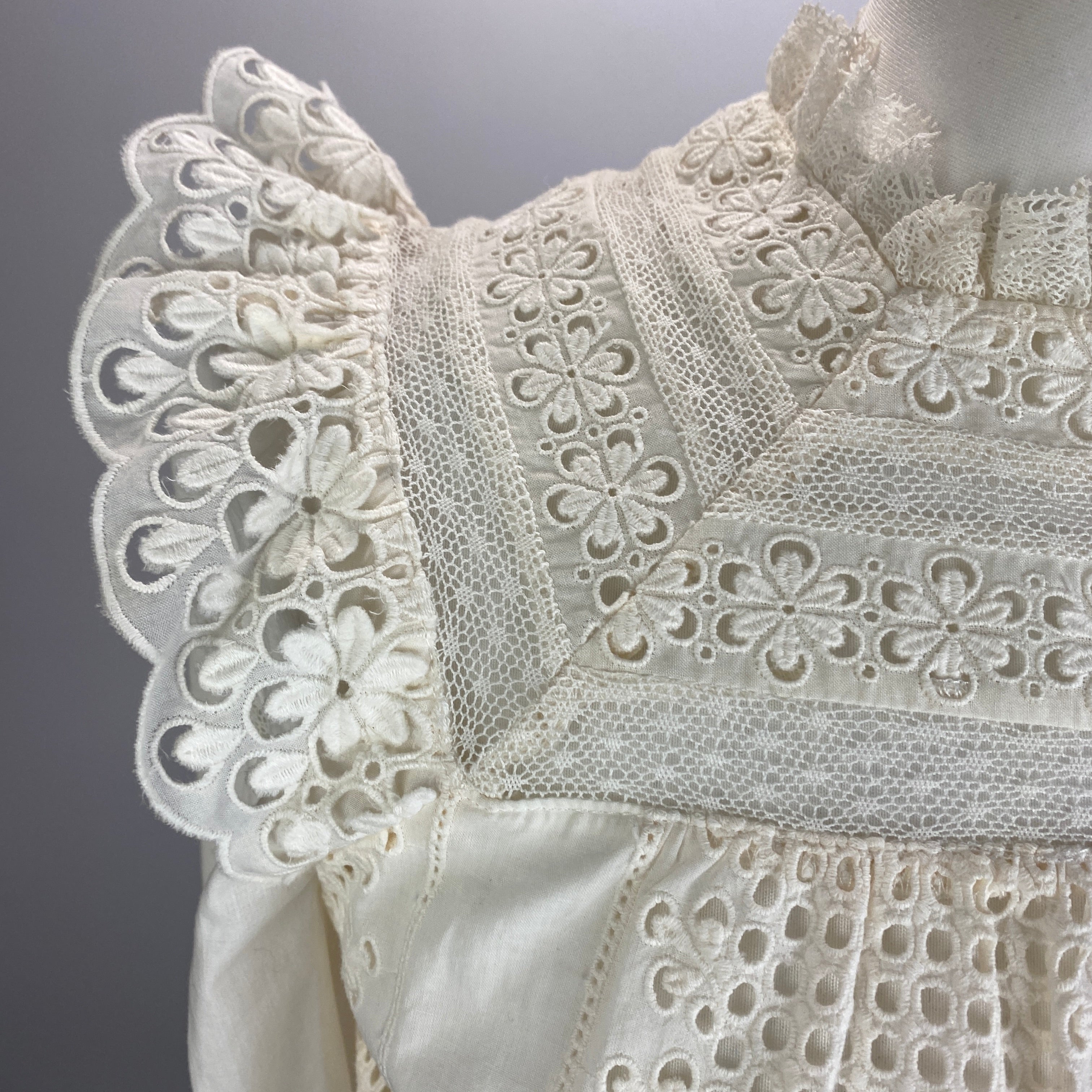 Zimmermann Cream Lace & Broderie Anglais Blouse XXS