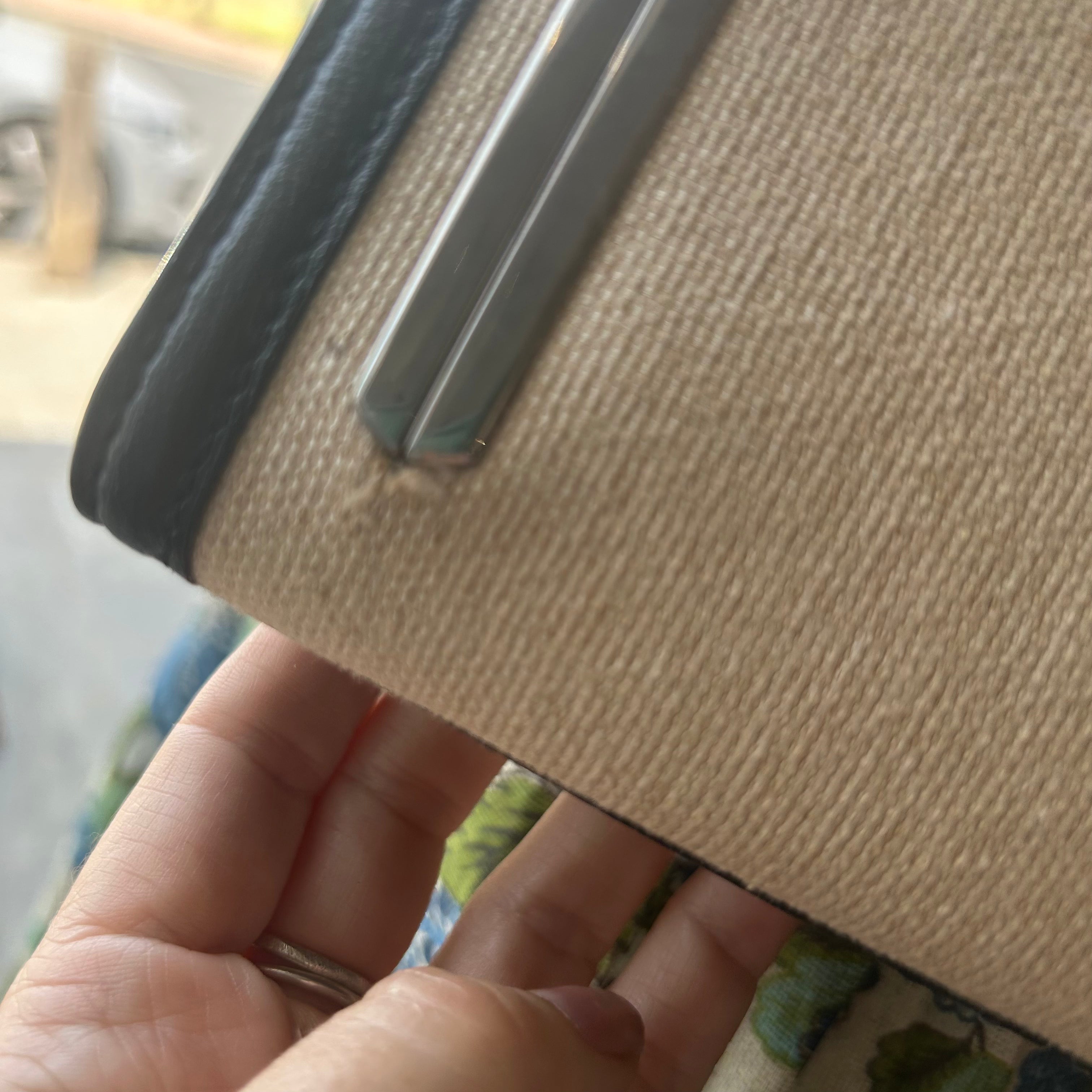 Anya Hindmarch Navy & Cream Postbox Clutch/Shoulder Bag