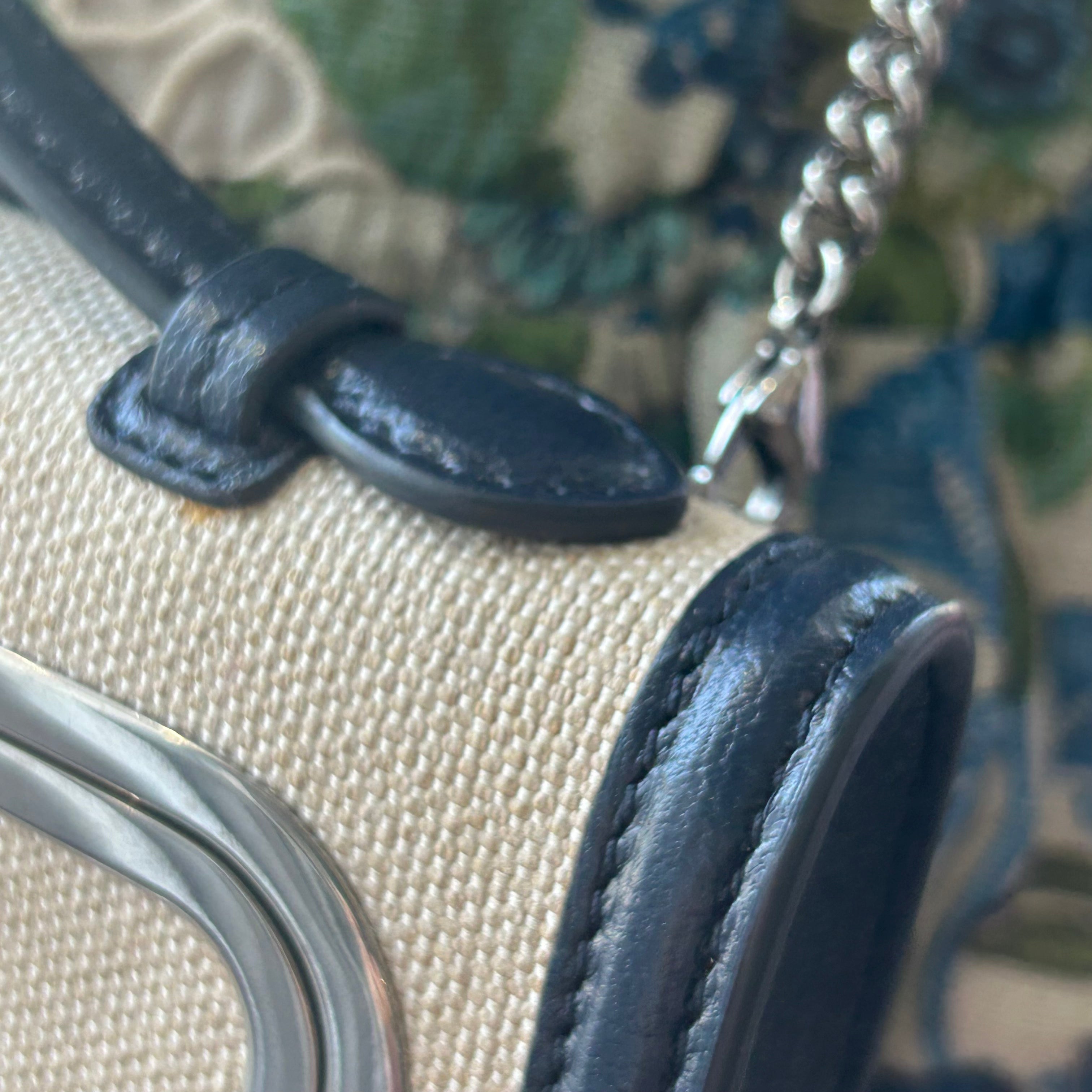 Anya Hindmarch Navy & Cream Postbox Clutch/Shoulder Bag