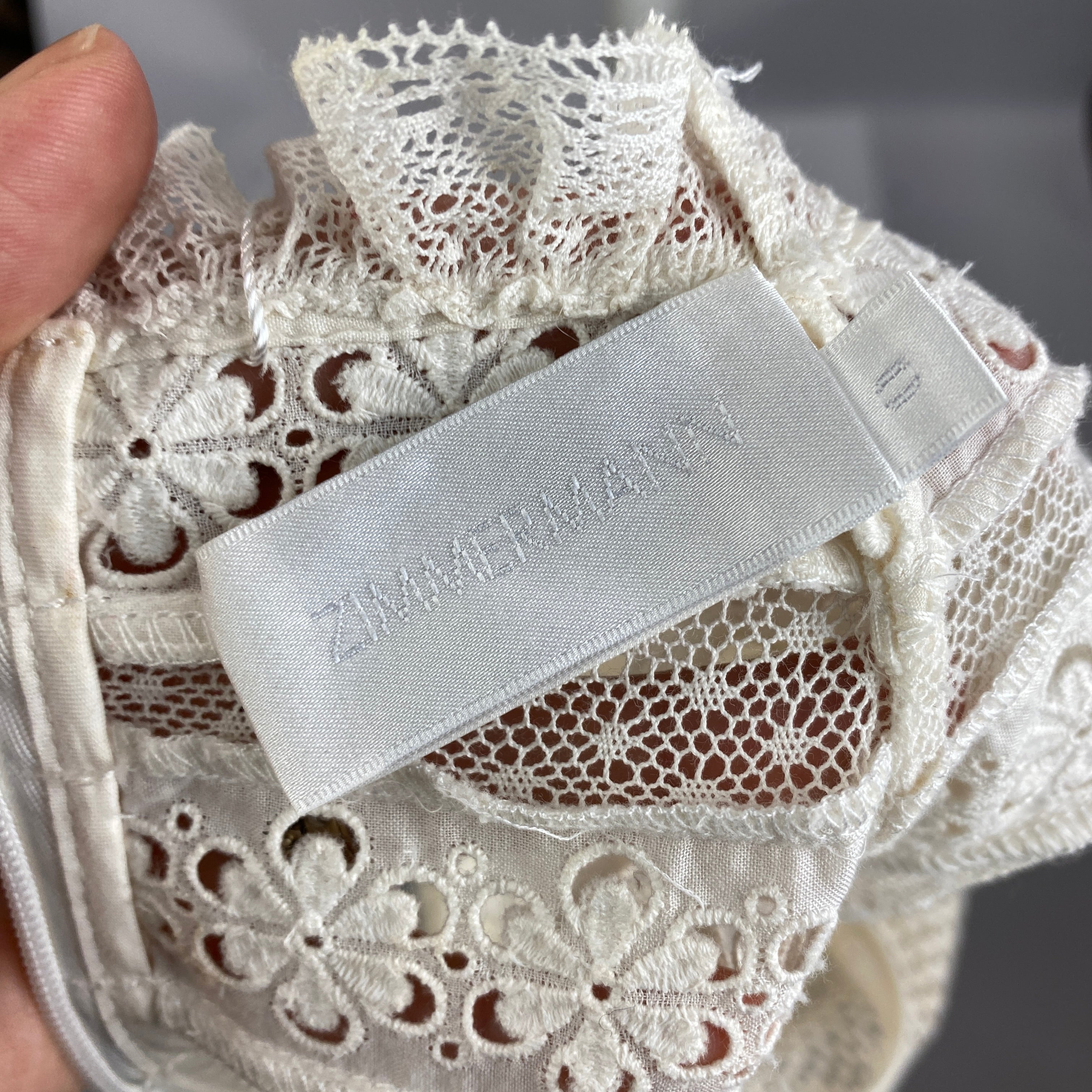 Zimmermann Cream Lace & Broderie Anglais Blouse XXS