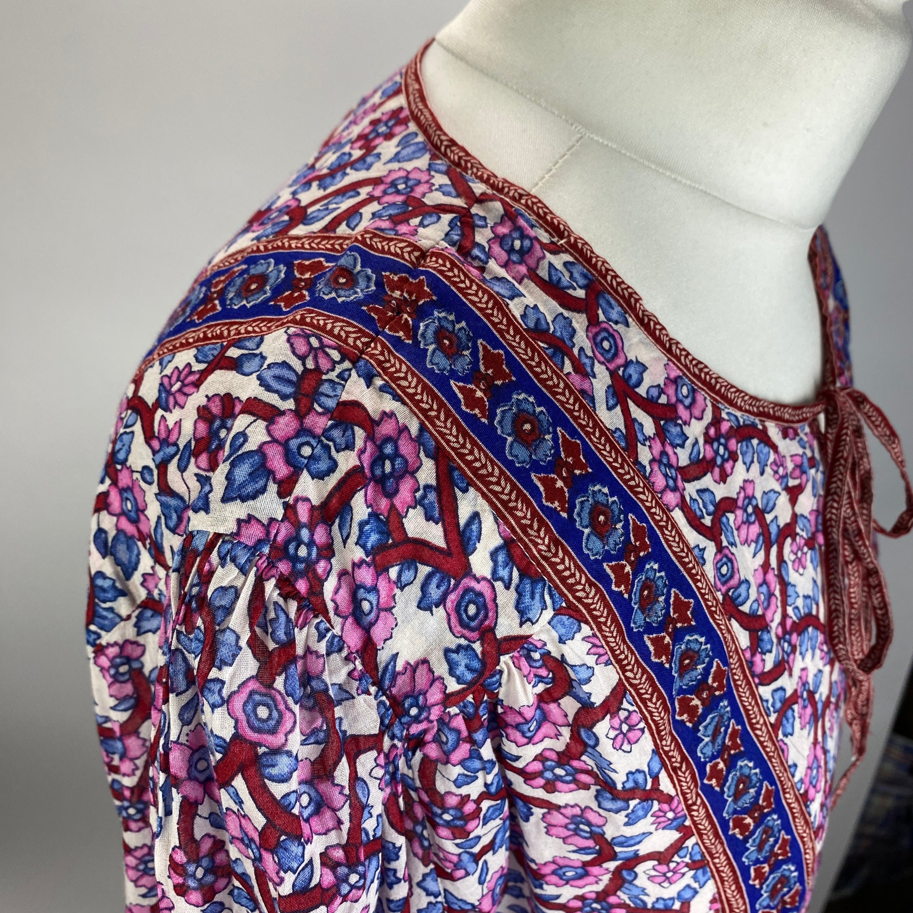 Isabel Marant Etoile New £425 Blue & Pink Gilinesia Midi Dress XS