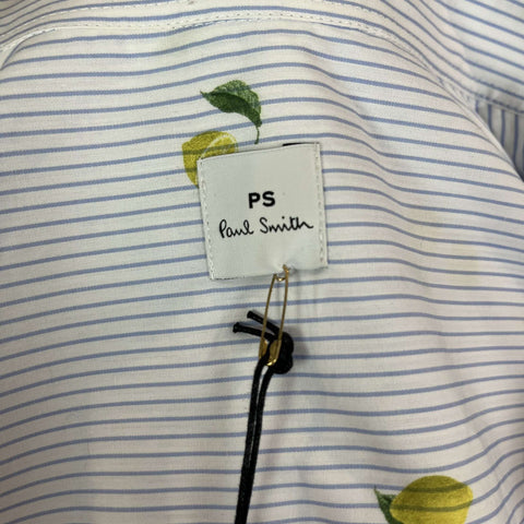 Paul Smith Brand New Lemon Stripe Print Cotton Shirtdress XXS/XS/S/M/L/XL