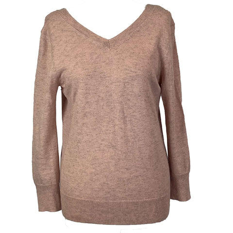 Isabel Marant Etoile Pastel Pink Wool & Cotton V Detail Sweater S