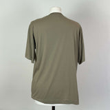 Dries Van Noten Brand New Taupe & Peach Silk Print Tee Shirt XS