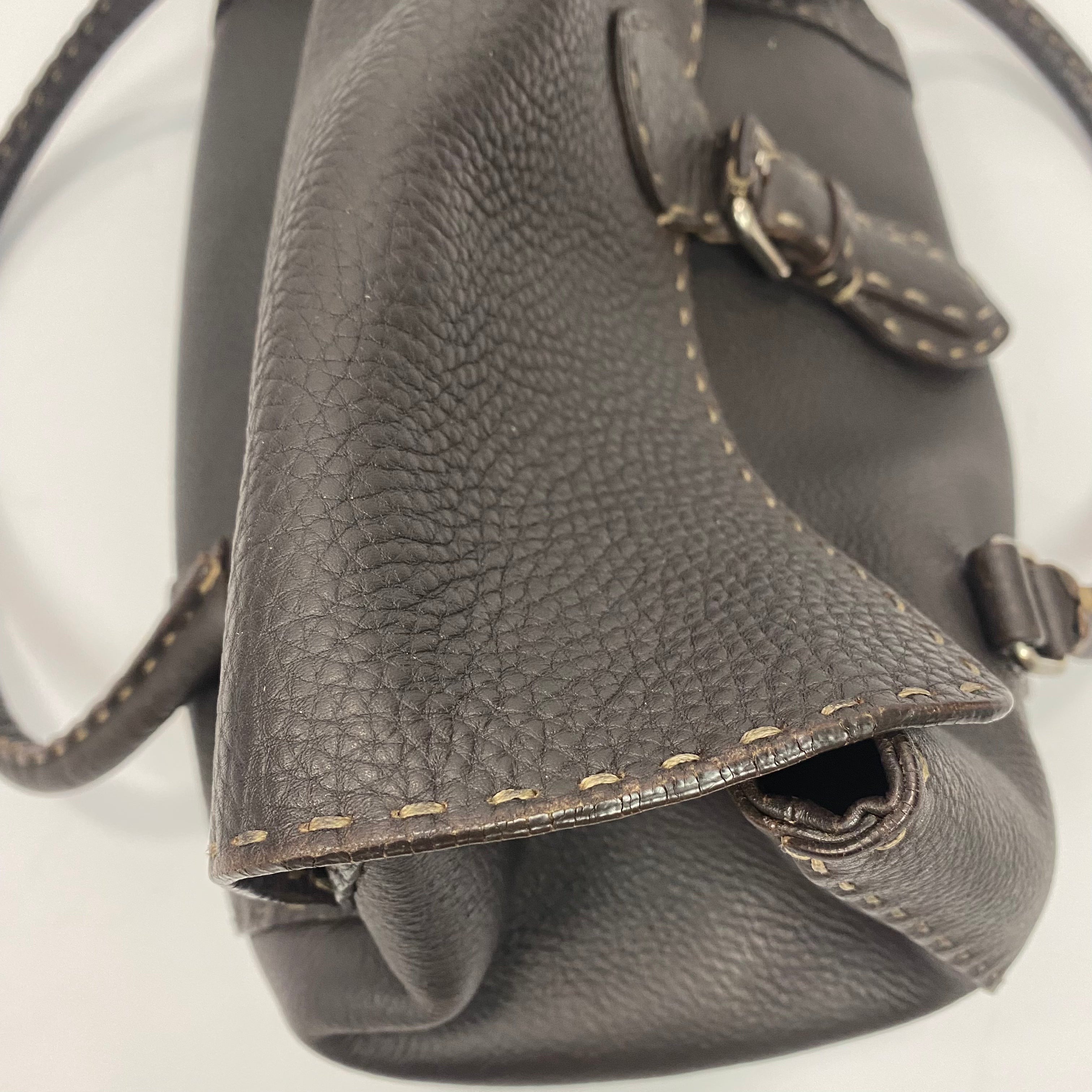 Fendi Selleria Espresso Large Flap Tote Bag