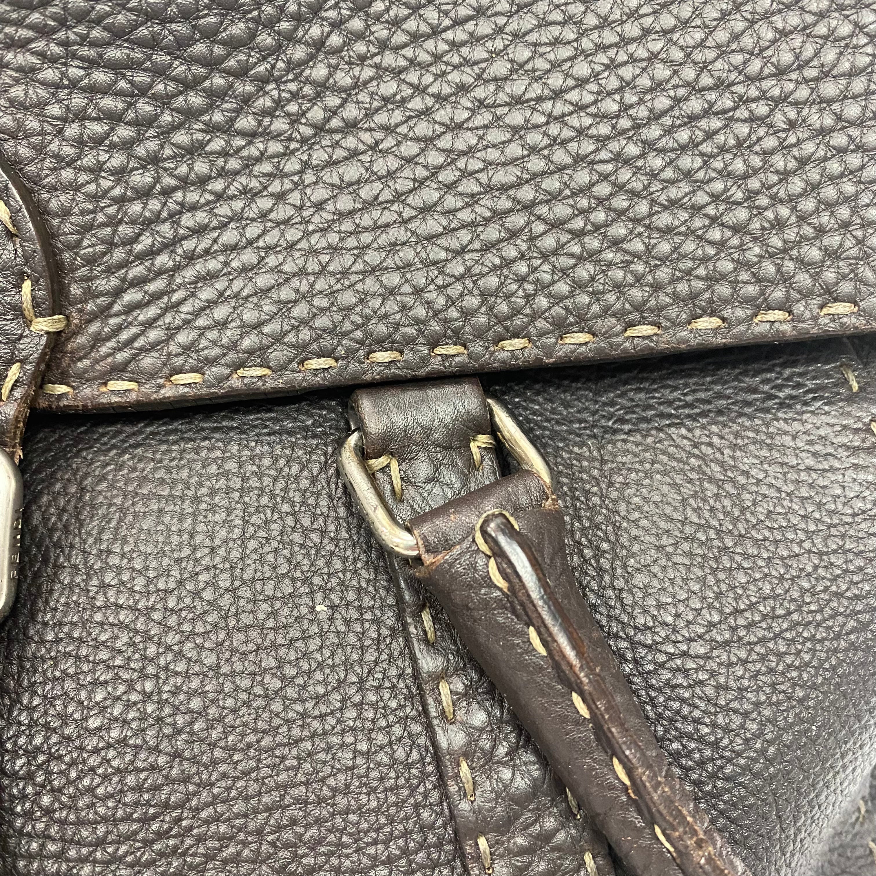 Fendi Selleria Espresso Large Flap Tote Bag