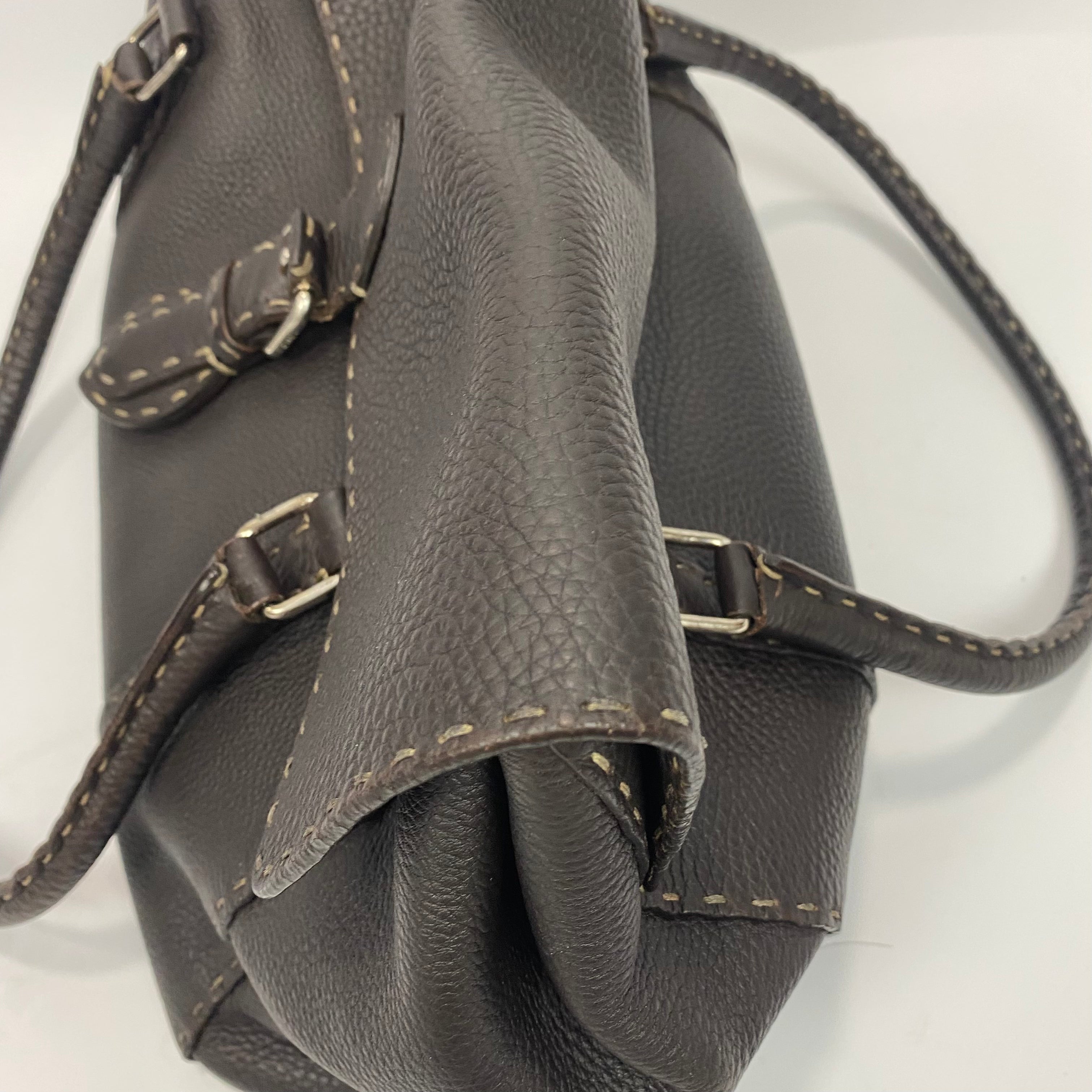 Fendi Selleria Espresso Large Flap Tote Bag