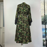 Duro Olowu Green & Black Print Wool & Silk Maxi Dress XS