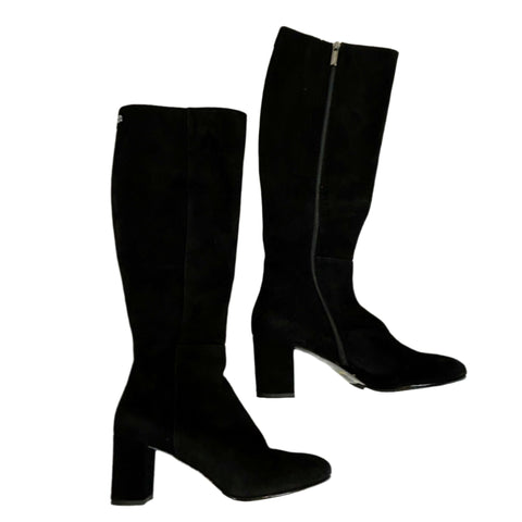 Russell & Bromley Brand New £525 Black Suede Knee Boots 38