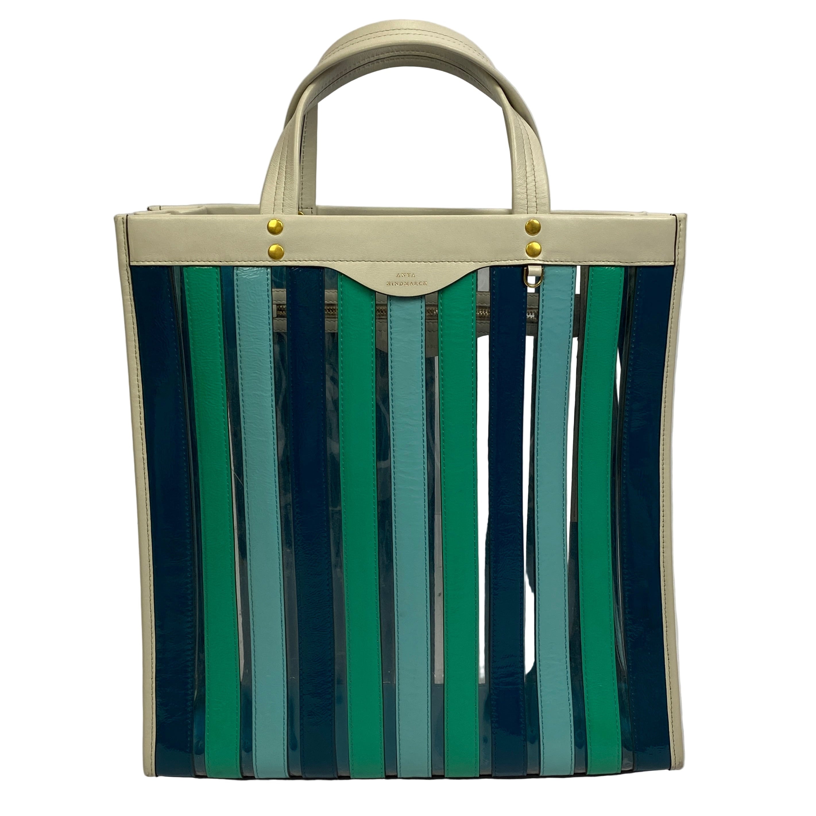 Anya Hindmarch Striped Blue green PVC Bag