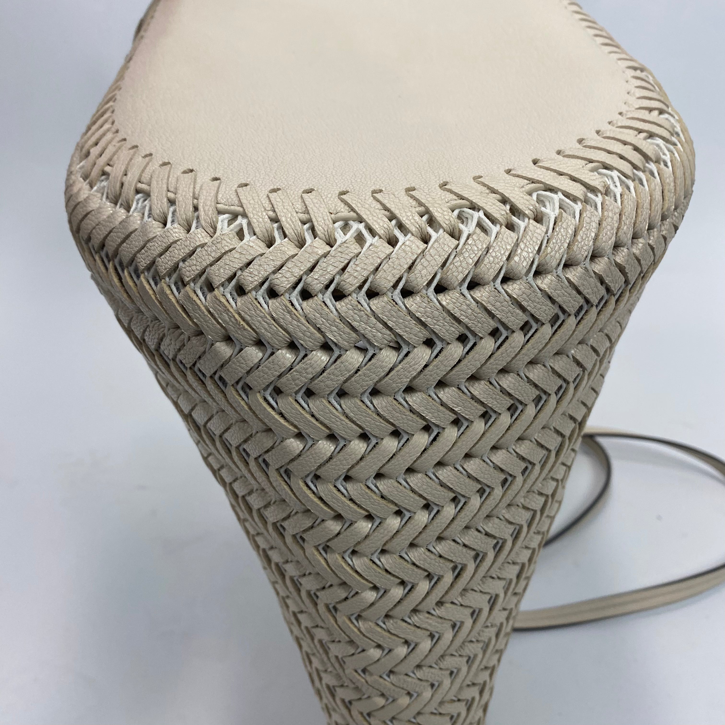 Anya Hindmarch Ivory Woven Leather Large Tote Bag