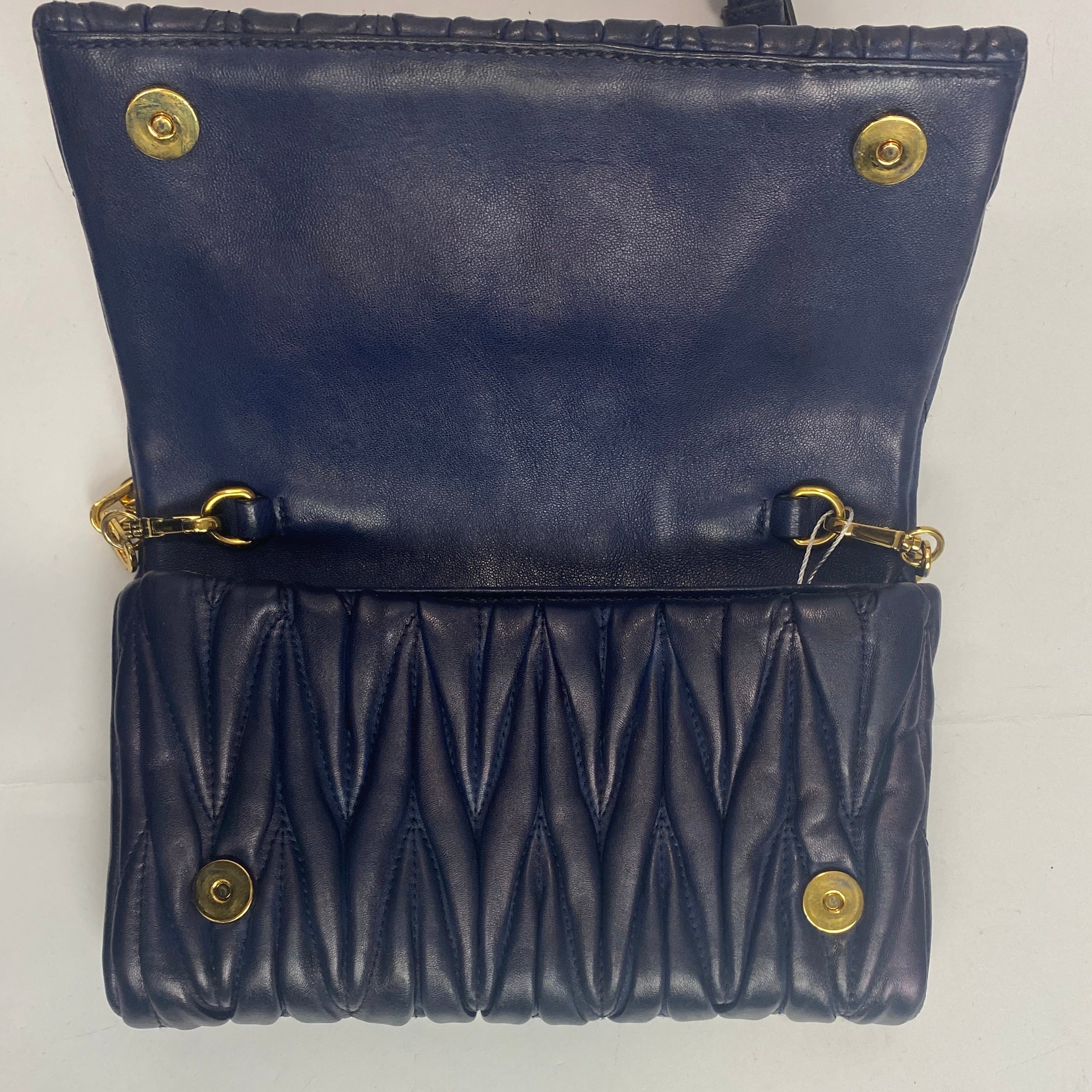 Miu Miu Navy Mini Matelasse Crossbody Bag