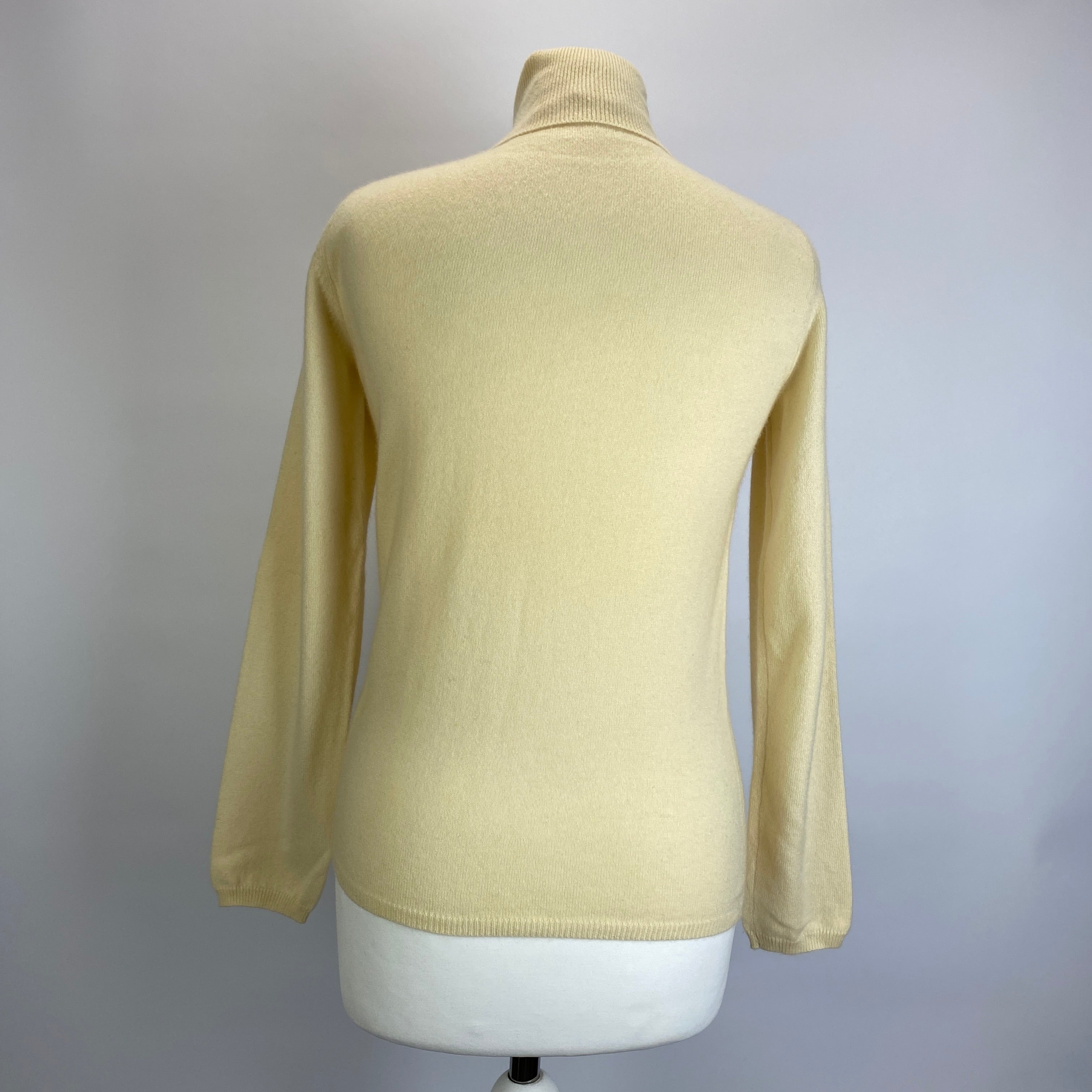 Agnona Light Yellow Cashmere Roll Neck Sweater S