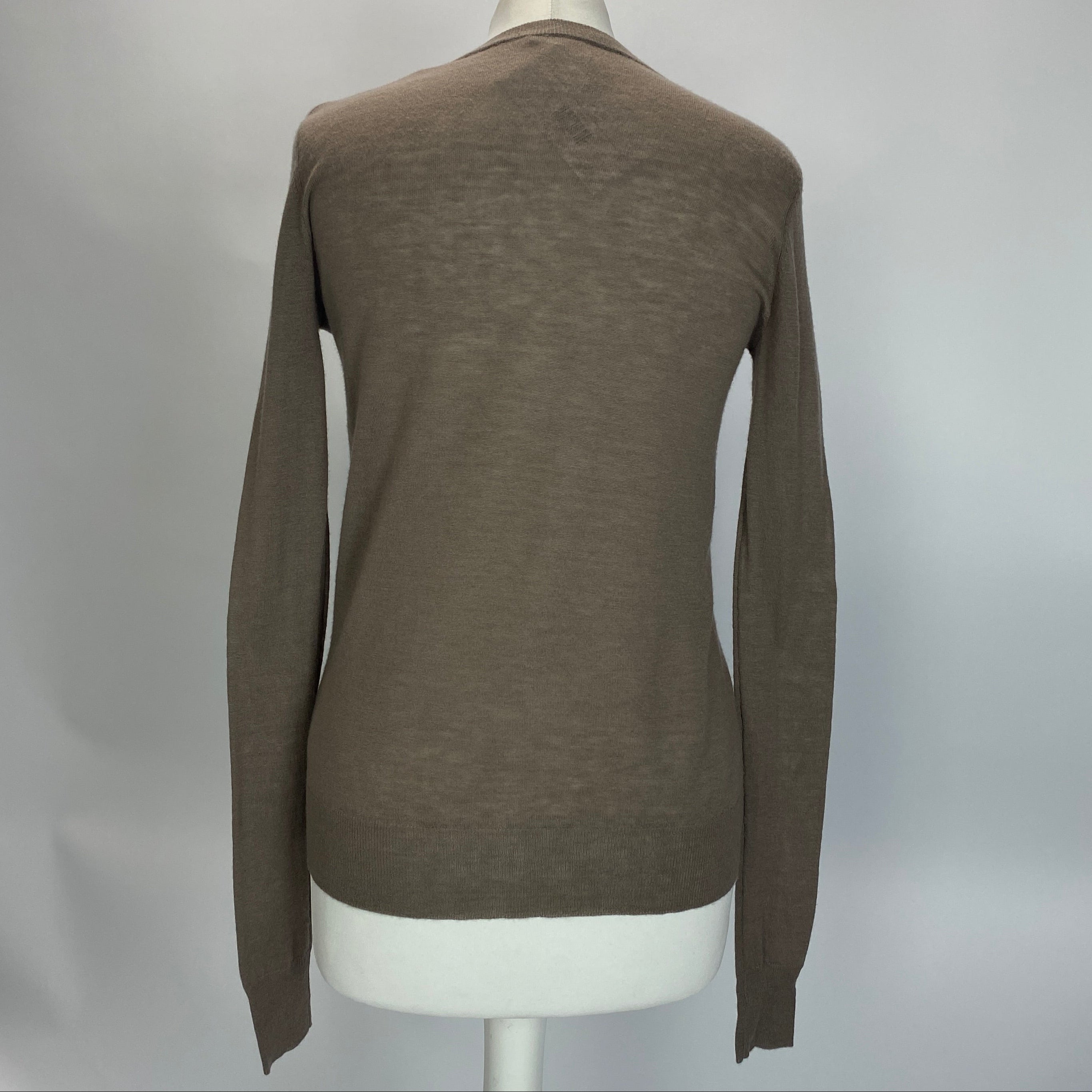 Joseph New £295 Superfine Cocoa Cashair V Neck Sweater XXS