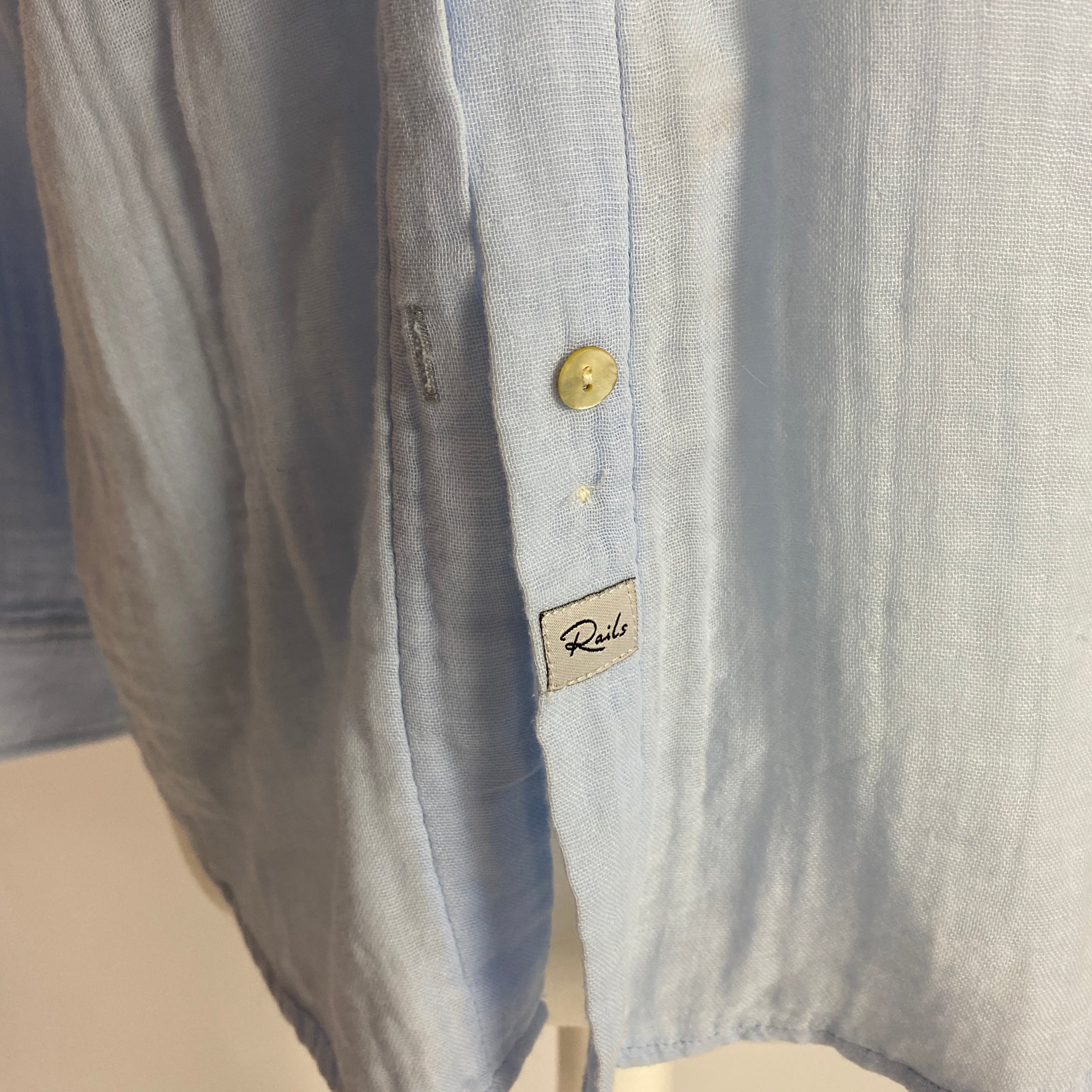 Rails Sky Blue Organic Cotton Weave Shirt XS