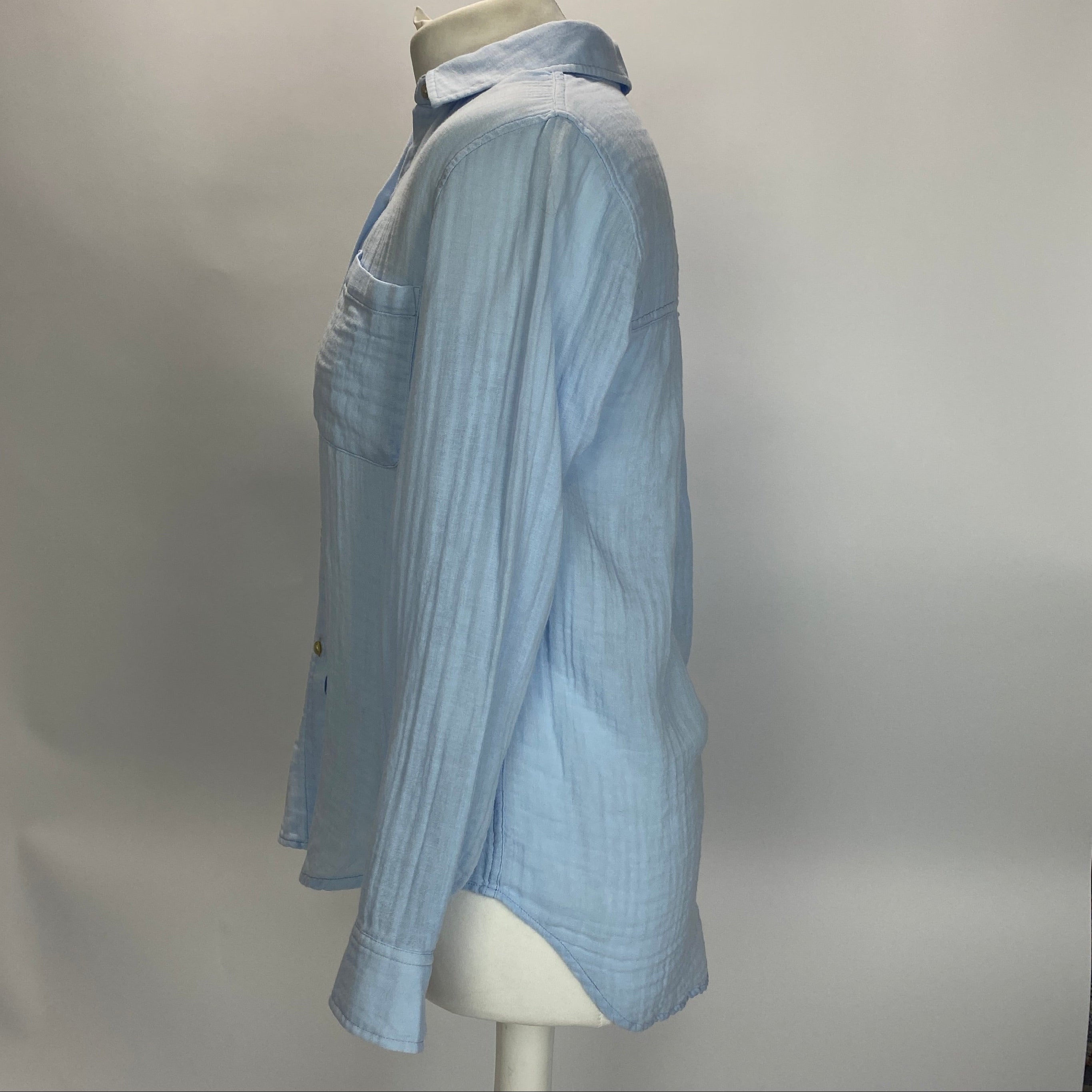 Rails Sky Blue Organic Cotton Weave Shirt XS