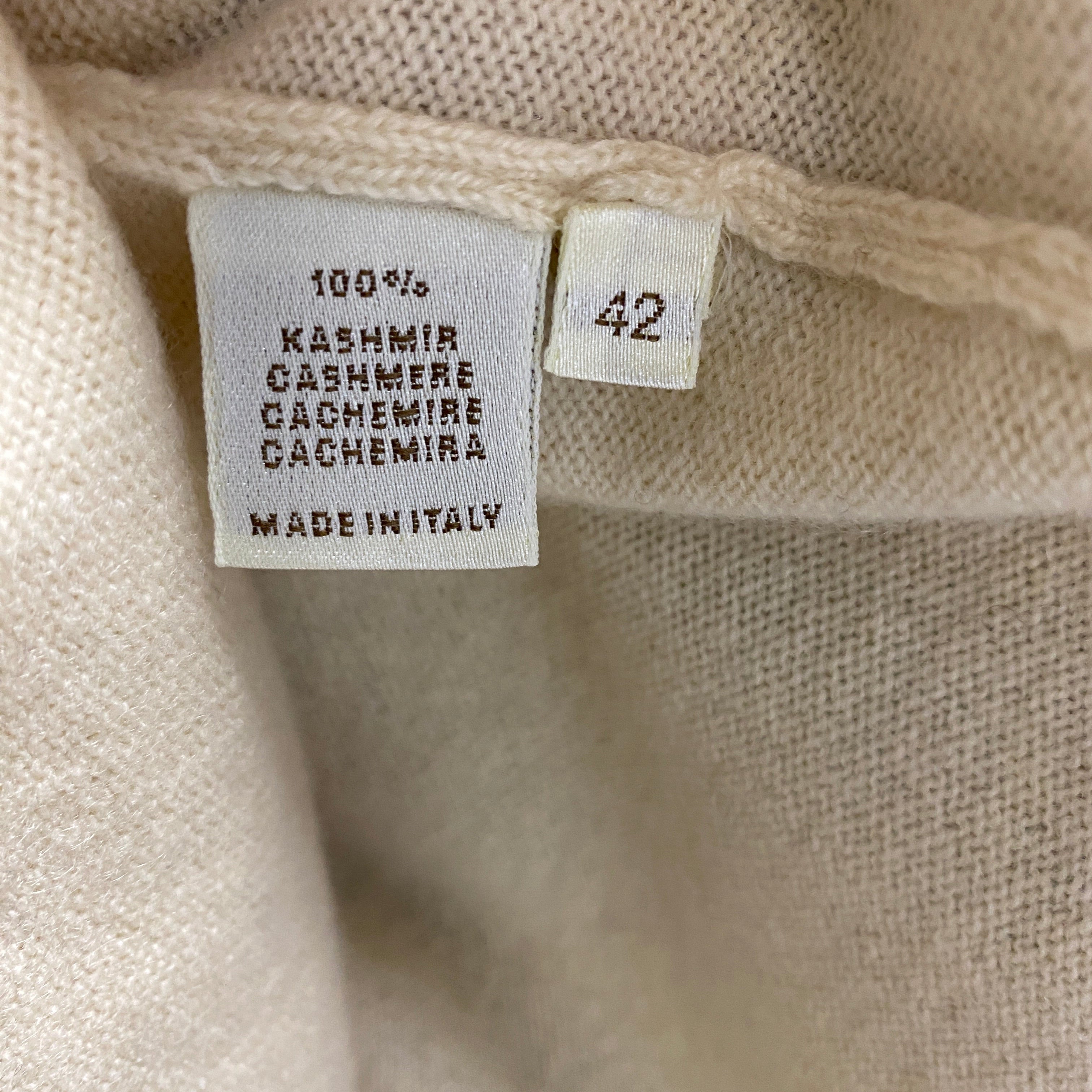 Agnona Light Yellow Cashmere Roll Neck Sweater S