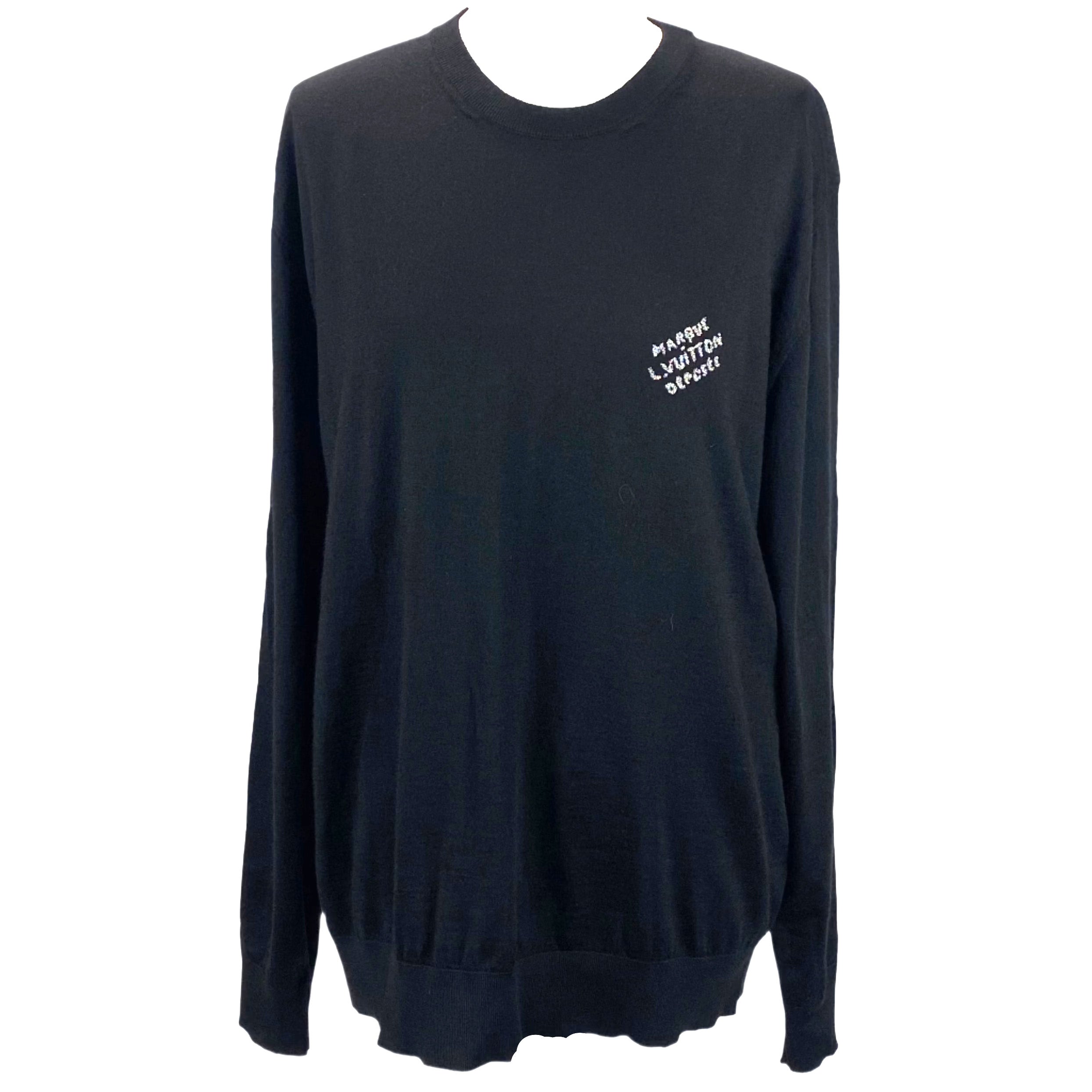 Louis Vuitton New £1410 Black Wool Romantique Sweater L