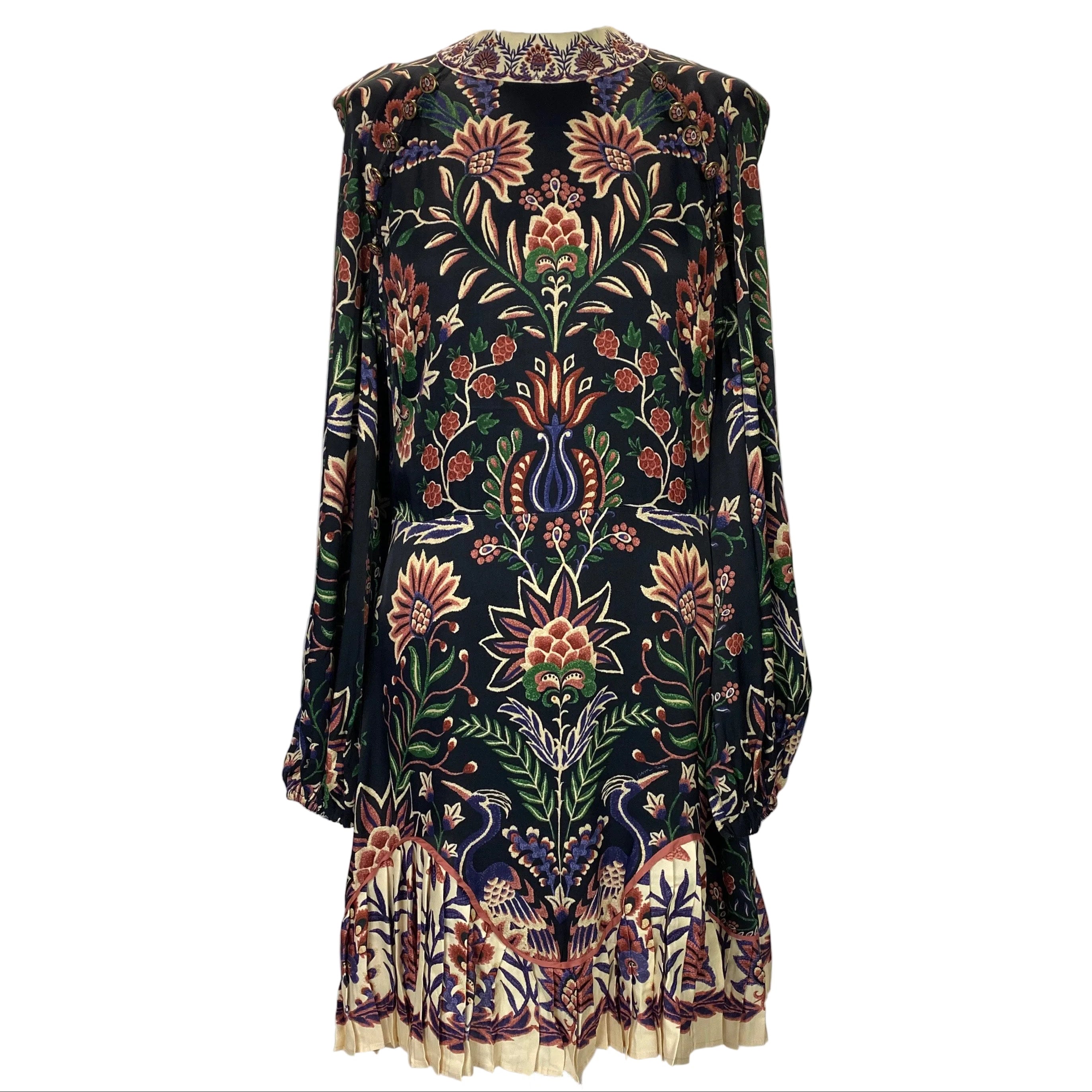 Farm Rio New £260 Garden Print Black Mini Dress L
