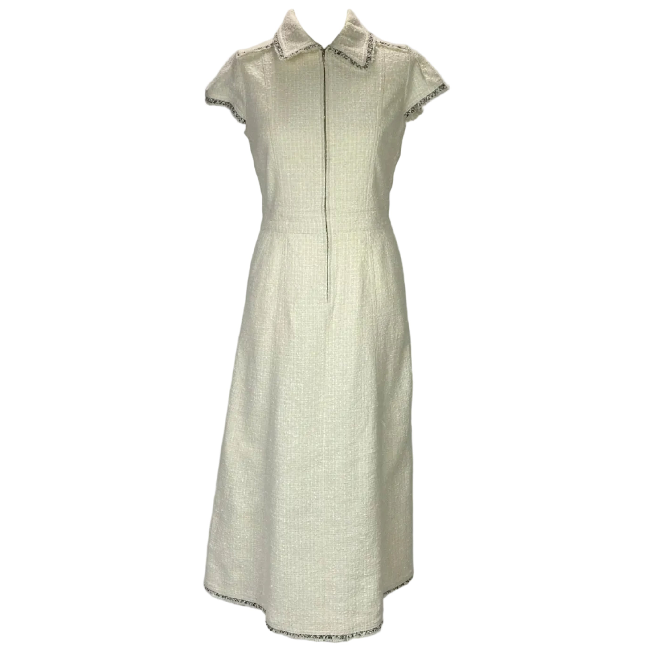 Me&Em New £325 Ivory & Black Asymmetric Tweed Dress M
