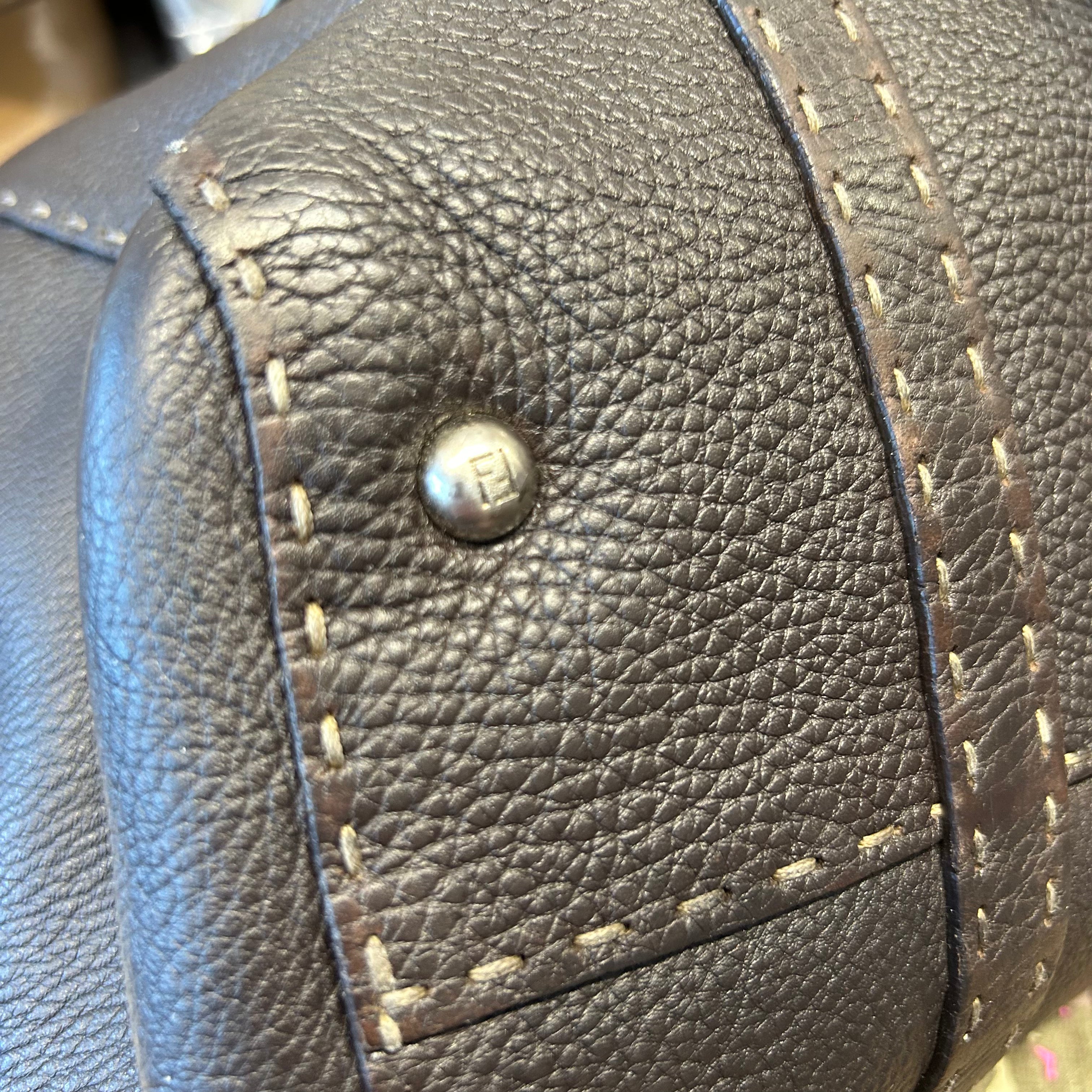 Fendi Selleria Espresso Large Flap Tote Bag